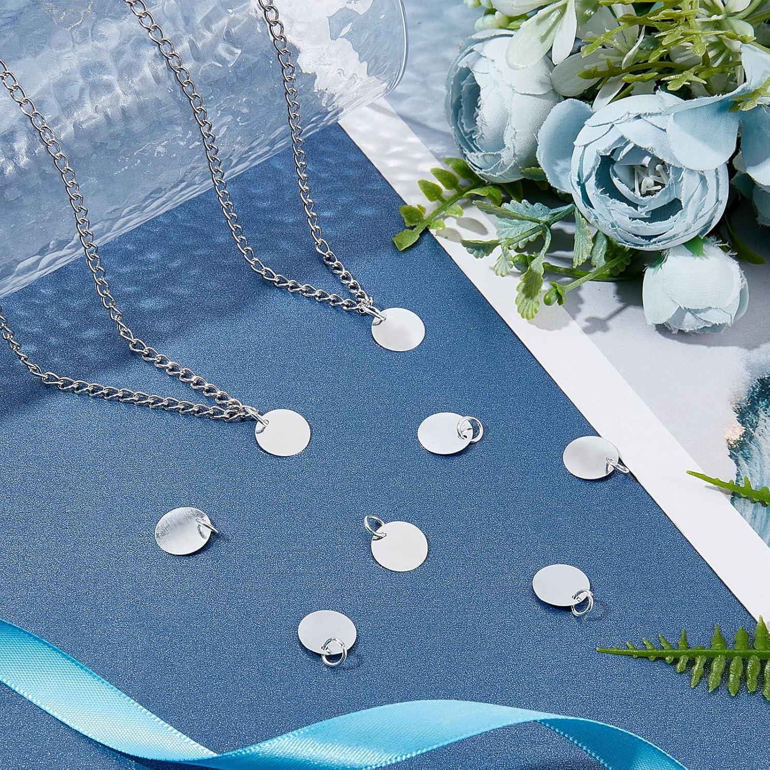 Colgantes de Latón en Blanco 100Pcs 12mm Plata para Joyería DIY