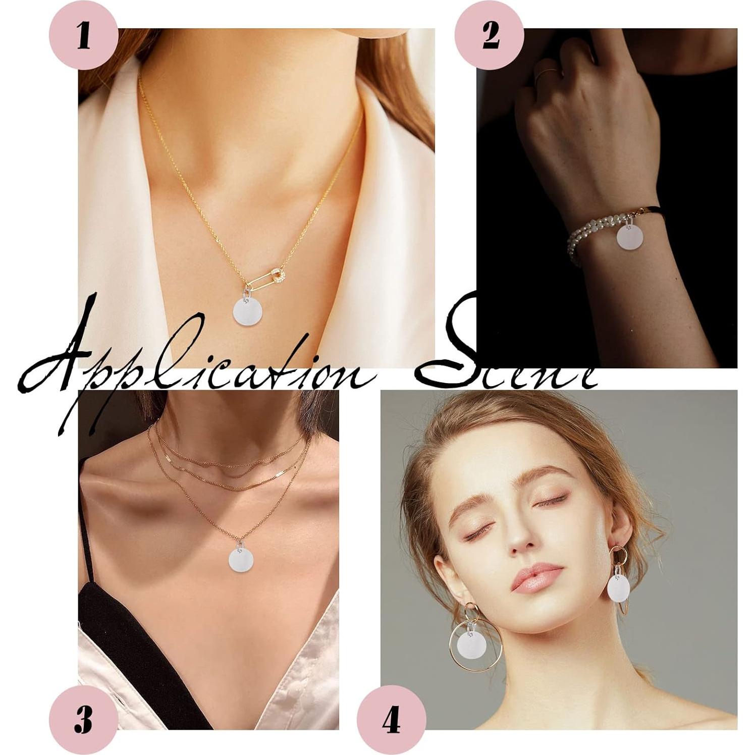 Colgantes de Latón en Blanco 100Pcs 12mm Plata para Joyería DIY