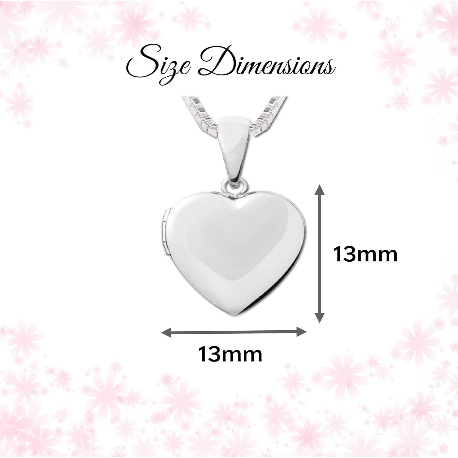 Collar Locket Corazón Plata Esterlina 35.56 cm Niñas