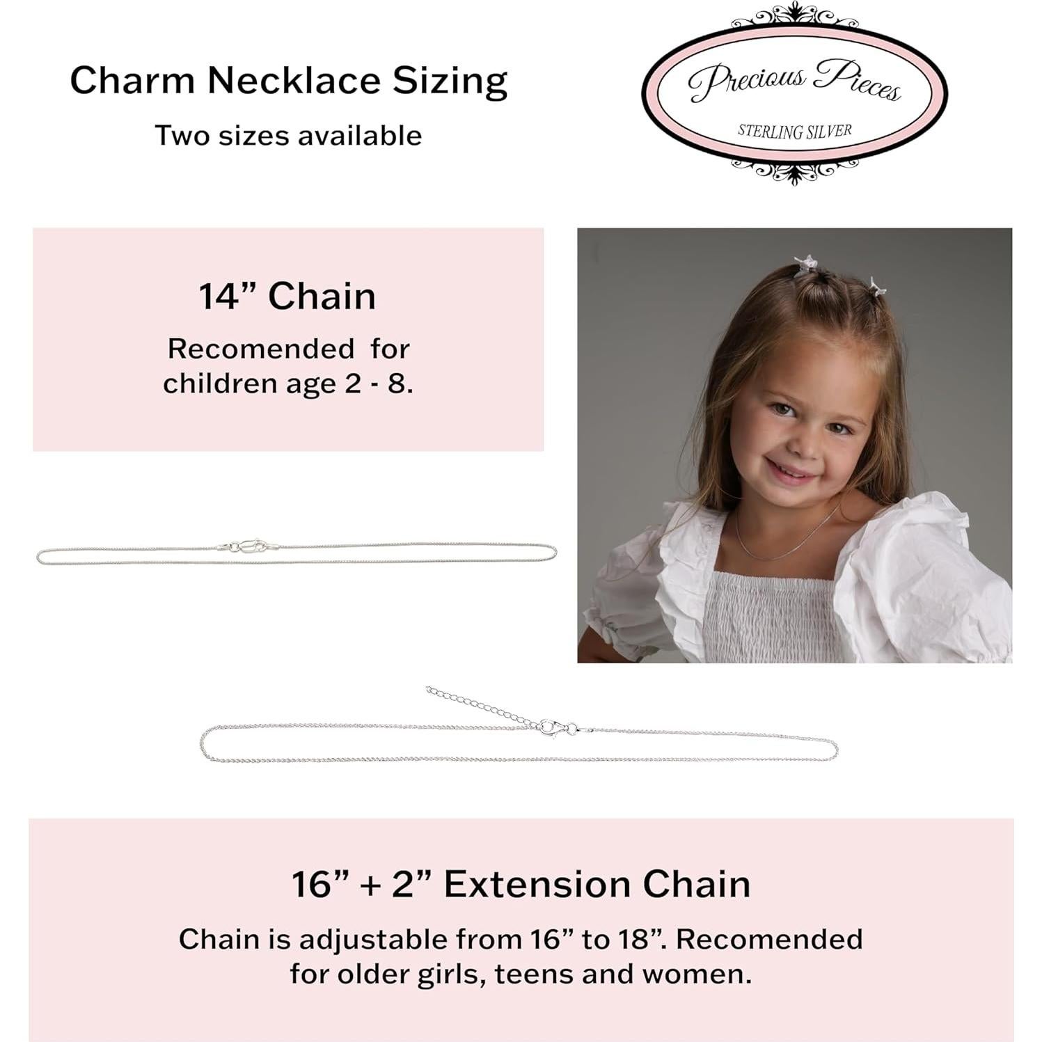 Collar Locket Corazón Plata Esterlina 35.56 cm Niñas