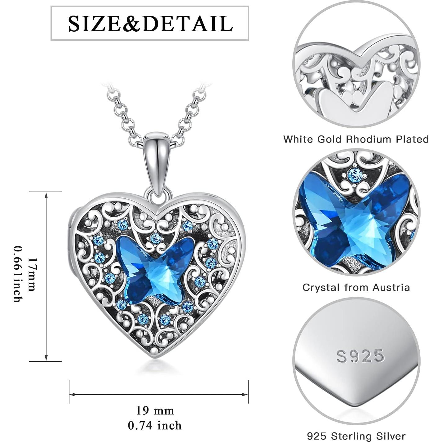 Collar Medallón Personalizado Dorunmo 925 Plata Esterlina Mariposa