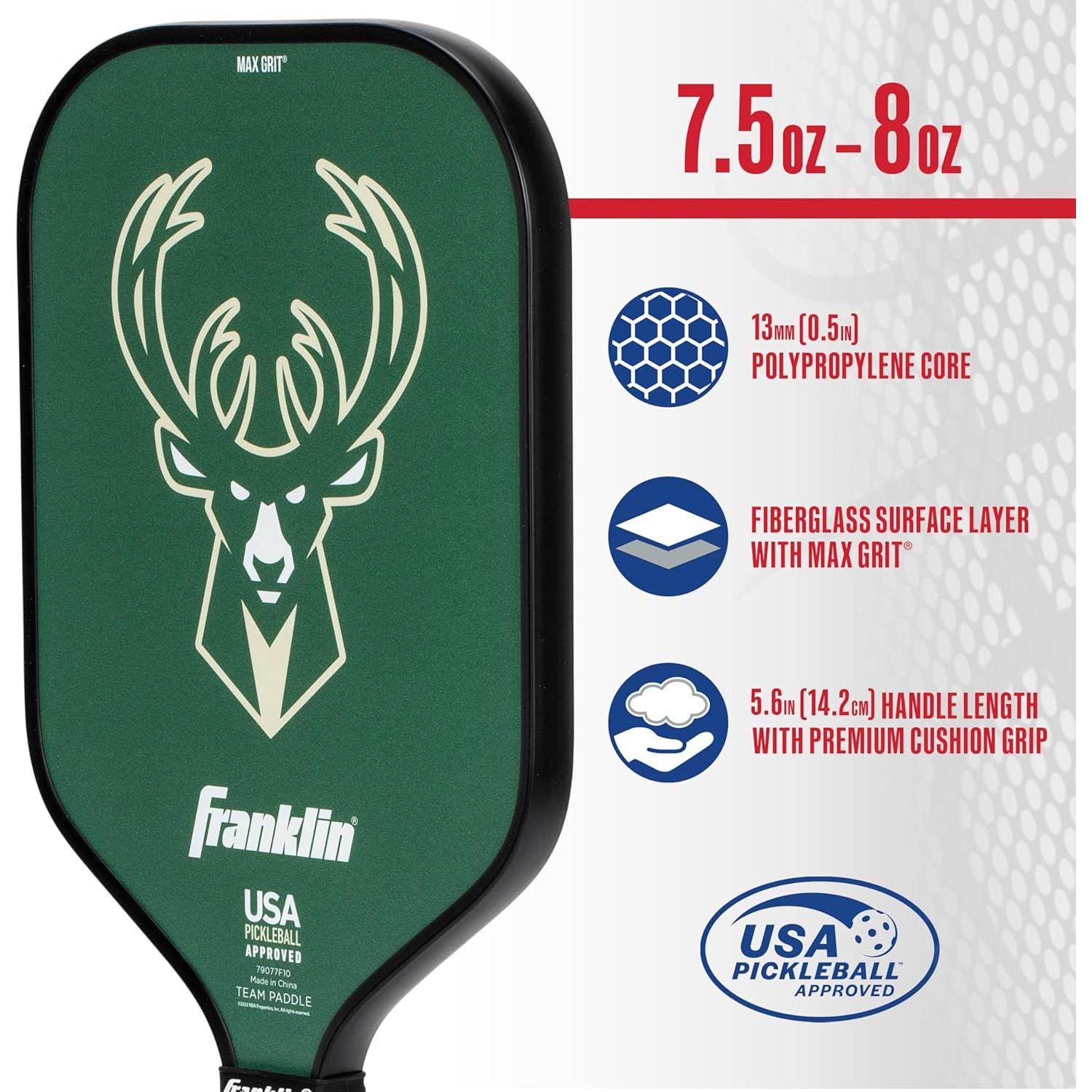 Pala de Pickleball Franklin Sports Milwaukee Bucks 13mm