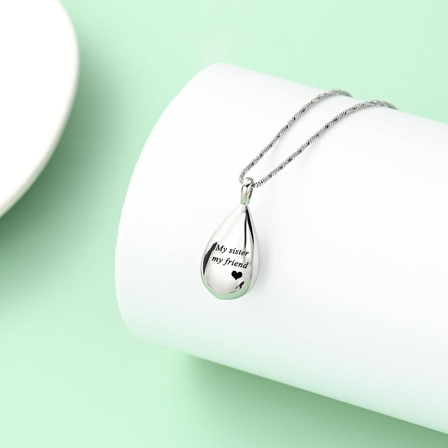 Collar de Urna de Cenizas Yinplsmemory Gota de Lagrima 3 cm