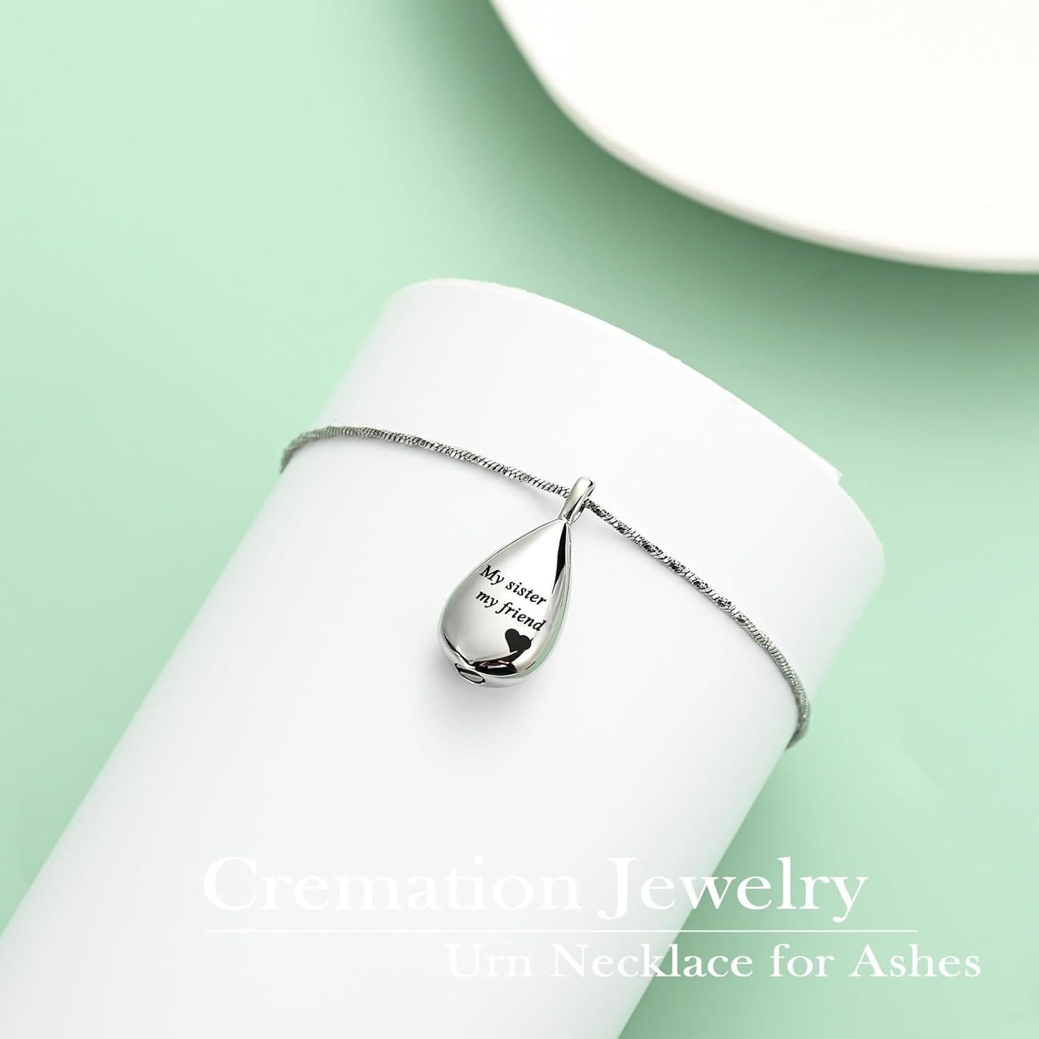 Collar de Urna de Cenizas Yinplsmemory Gota de Lagrima 3 cm