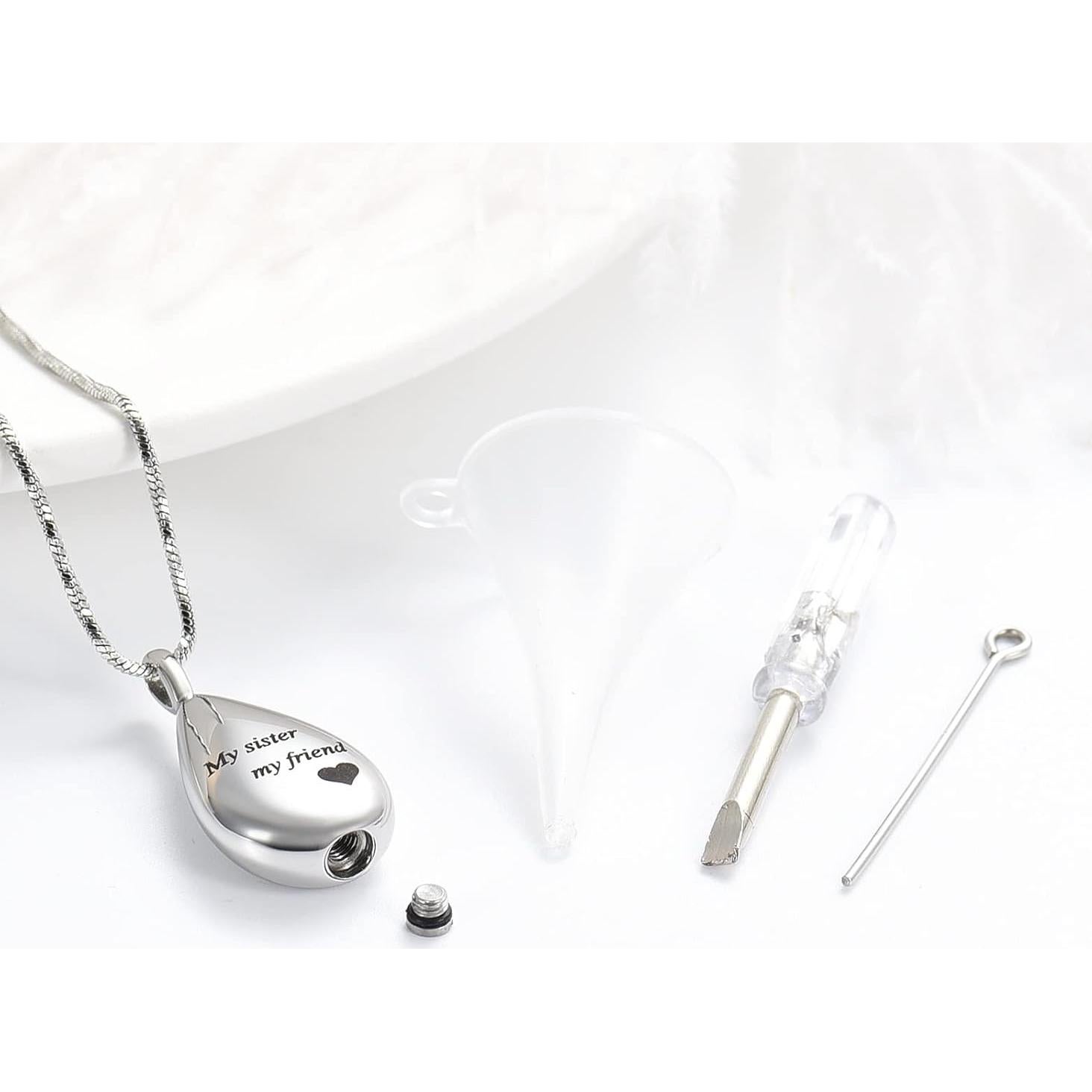 Collar de Urna de Cenizas Yinplsmemory Gota de Lagrima 3 cm