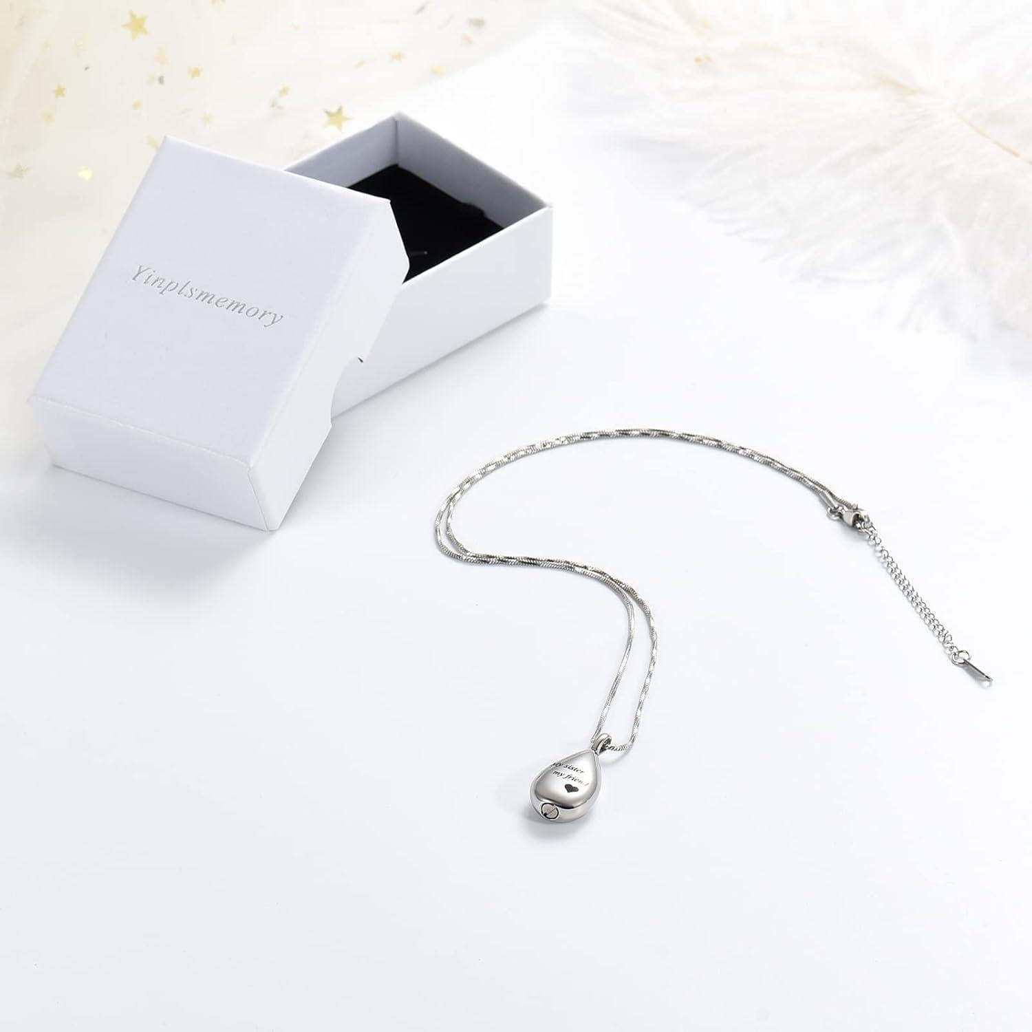 Collar de Urna de Cenizas Yinplsmemory Gota de Lagrima 3 cm