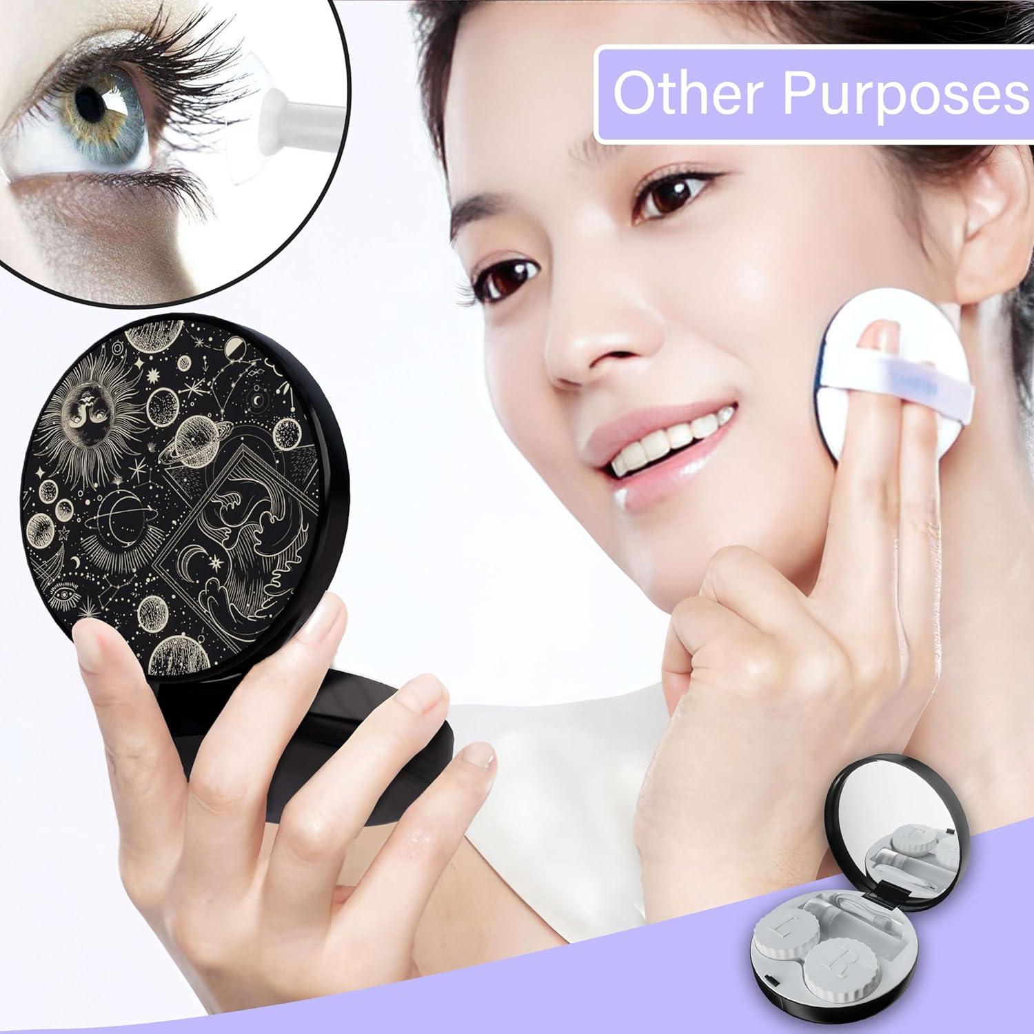 Estuche para Lentes de Contacto LRITER con Espejo - Universo Negro