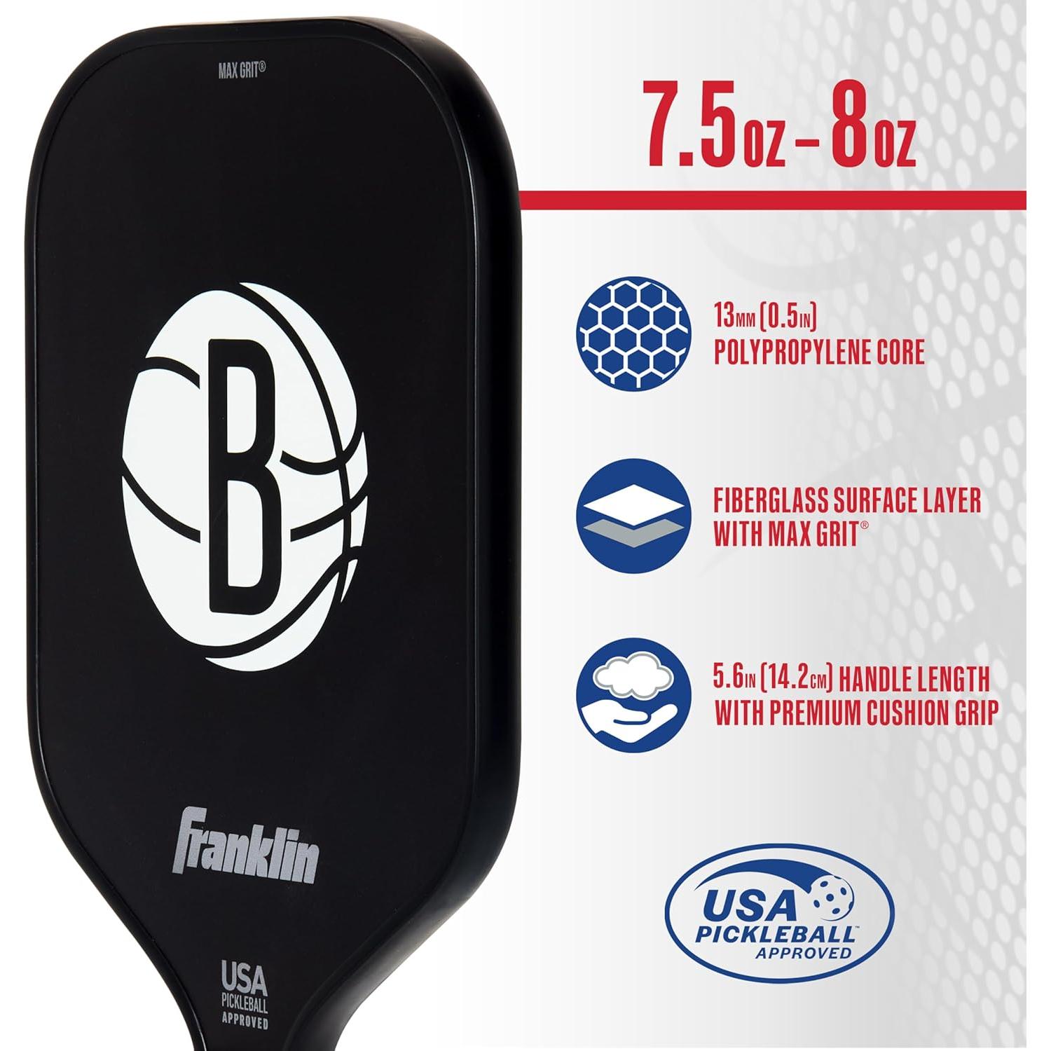 Paddle de Pickleball Franklin Sports Brooklyn Nets 13mm