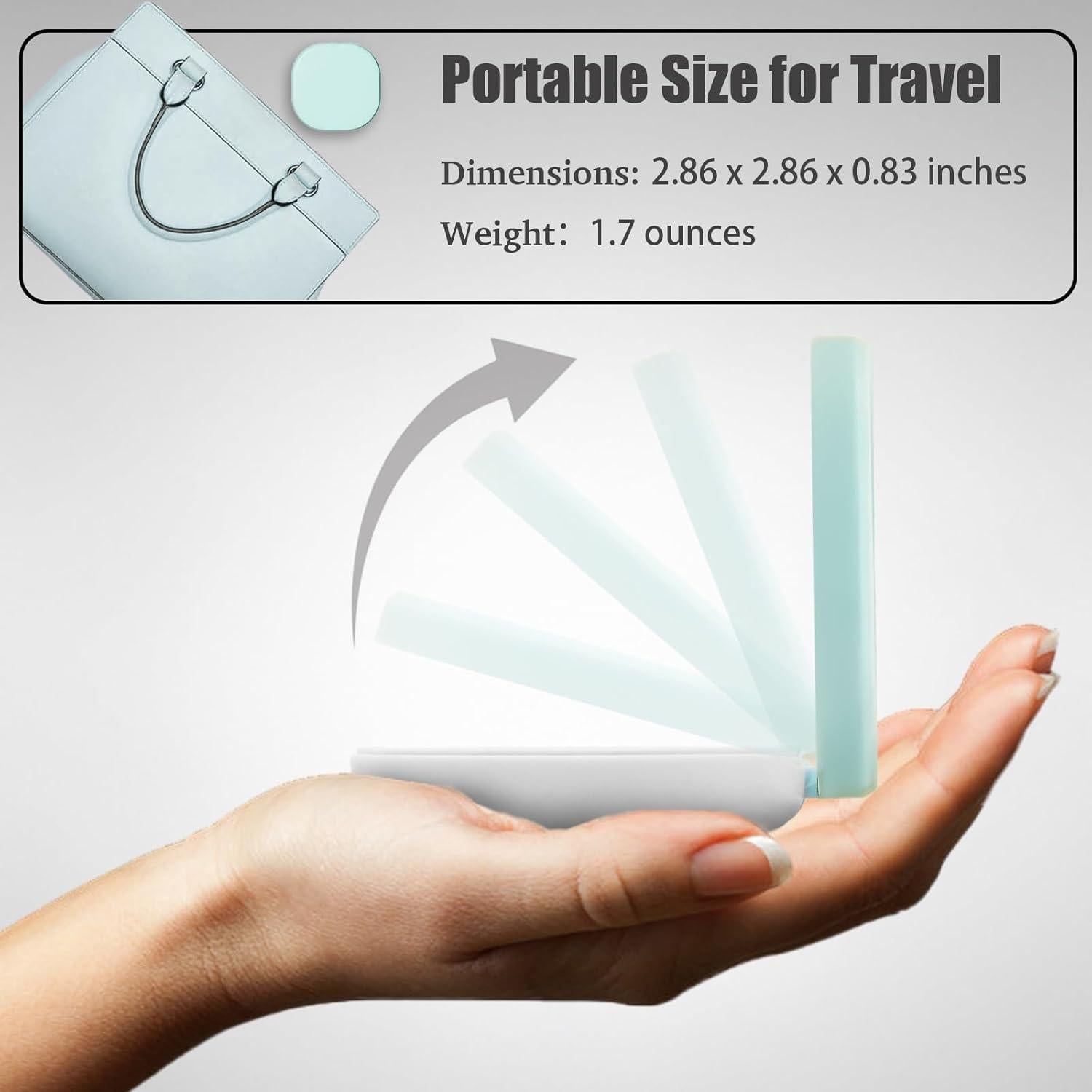 Estuche para Lentes de Contacto Verde Menta con Herramientas