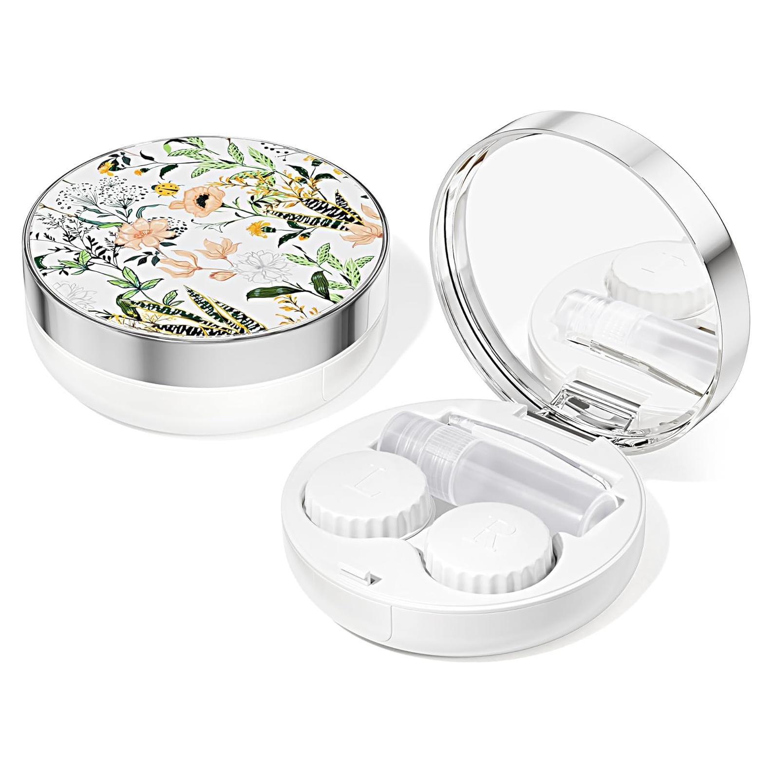 Estuche para Lentes de Contacto Lishae Flores Retro 7.5cm