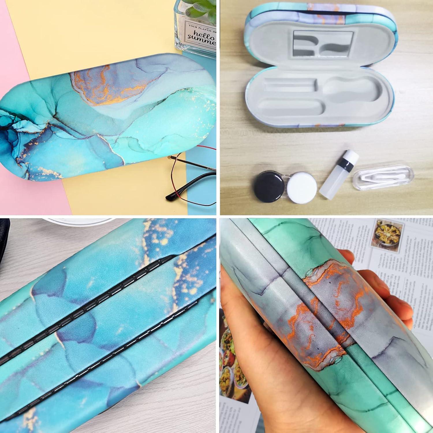 Estuche 2 en 1 AITIME para Lentes de Contacto y Gafas - Verde Mármol