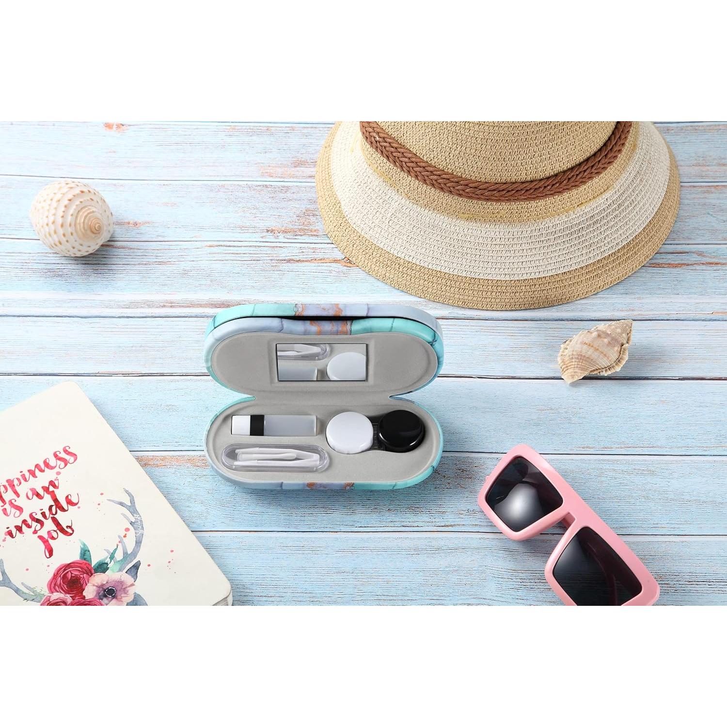 Estuche 2 en 1 AITIME para Lentes de Contacto y Gafas - Verde Mármol