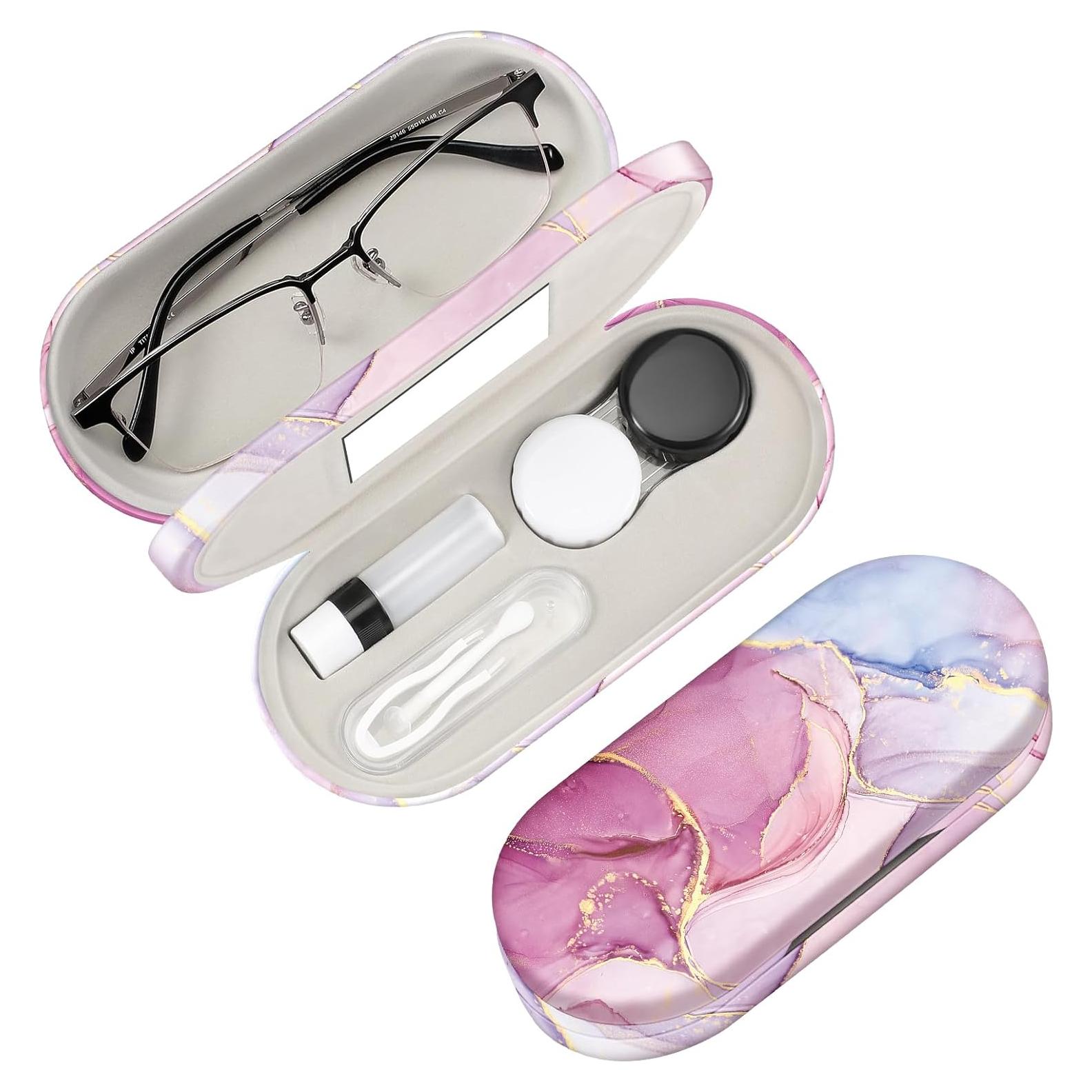 Estuche 2 en 1 Fintie para Gafas y Lentes de Contacto con Espejo