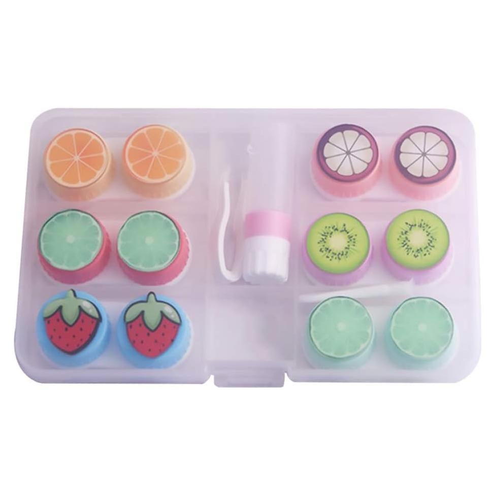 Estuche para Lentes de Contacto Healifty 6 Piezas Diseño Frutas