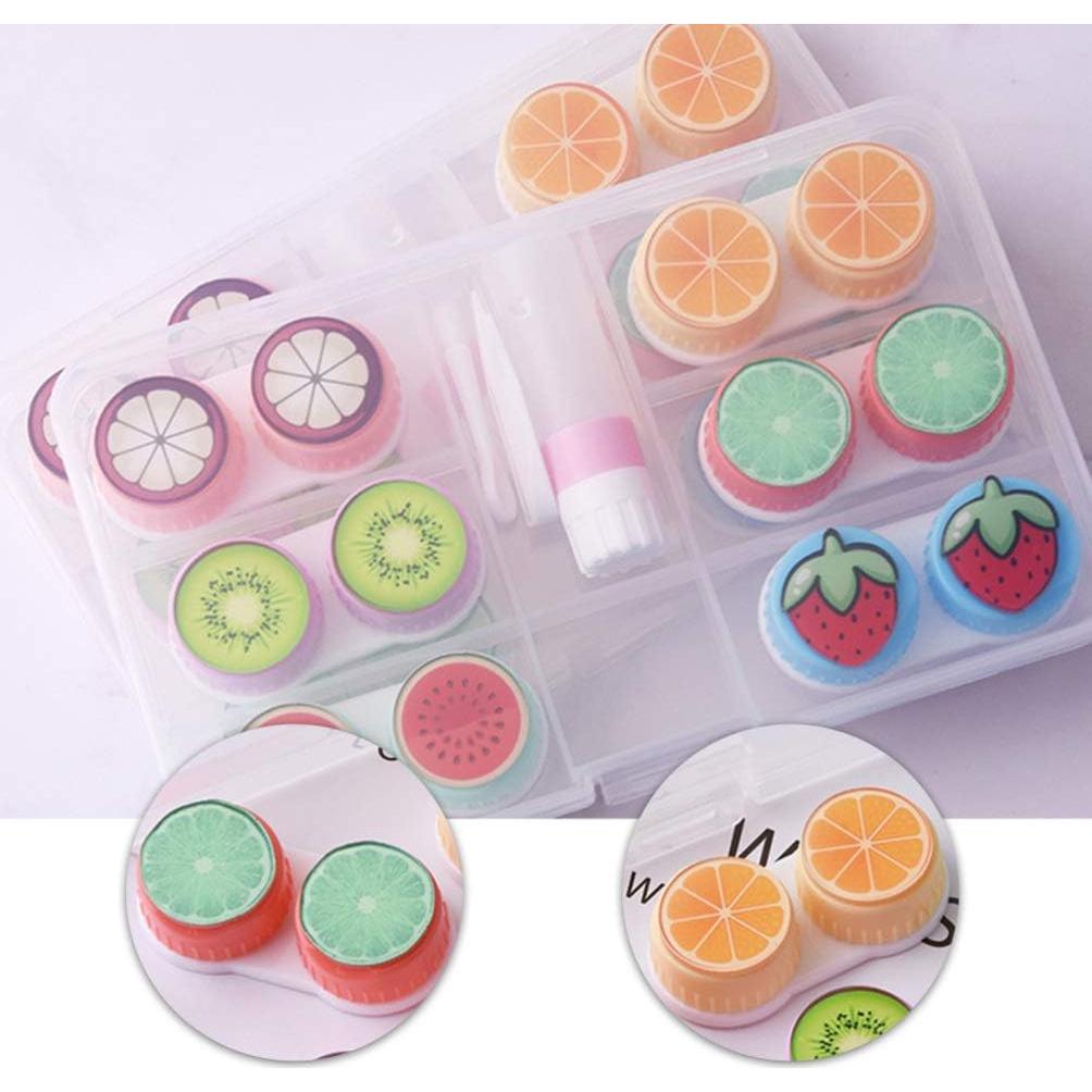 Estuche para Lentes de Contacto Healifty 6 Piezas Diseño Frutas