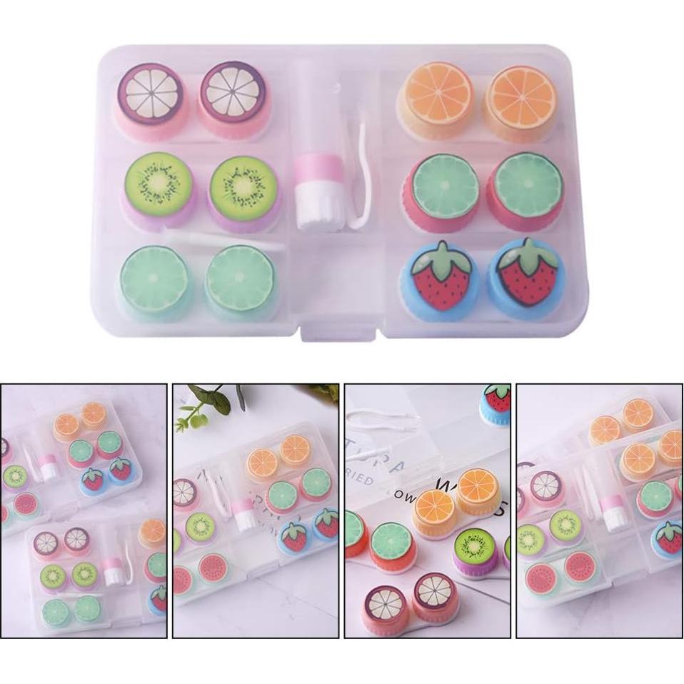 Estuche para Lentes de Contacto Healifty 6 Piezas Diseño Frutas