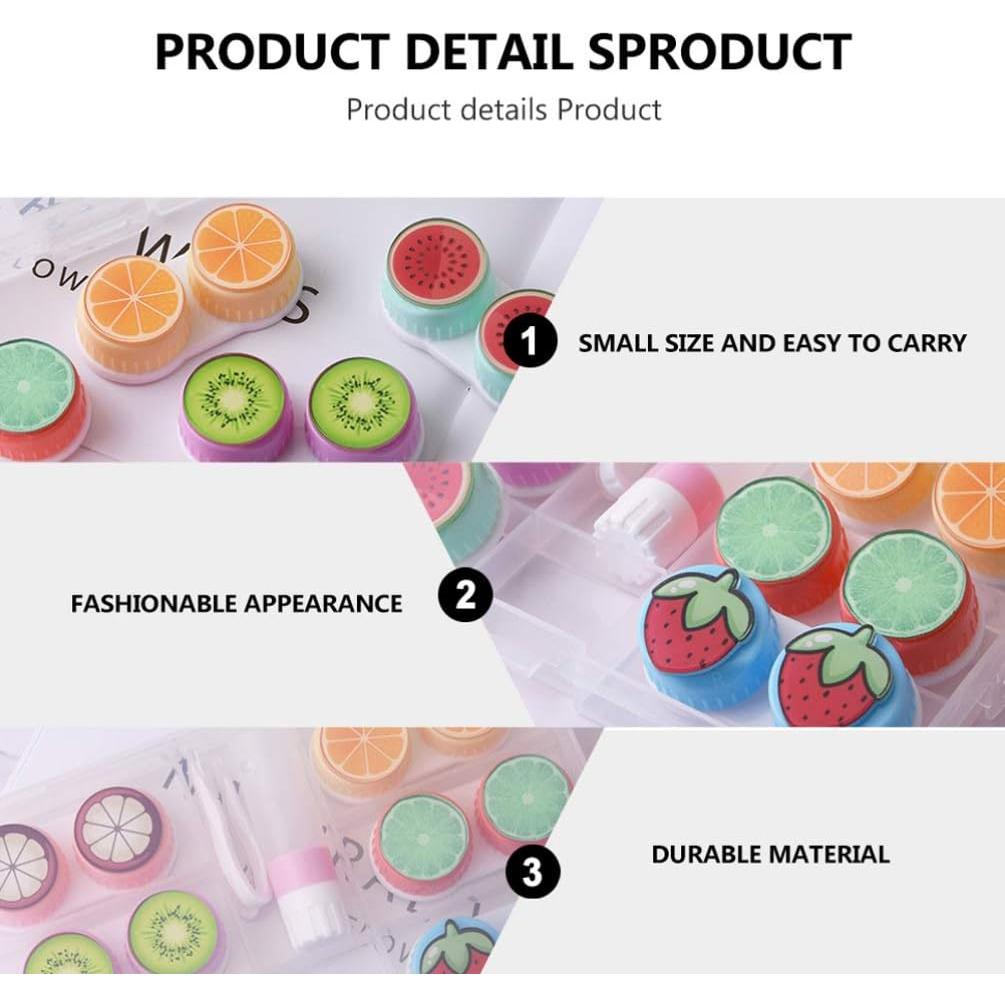 Estuche para Lentes de Contacto Healifty 6 Piezas Diseño Frutas
