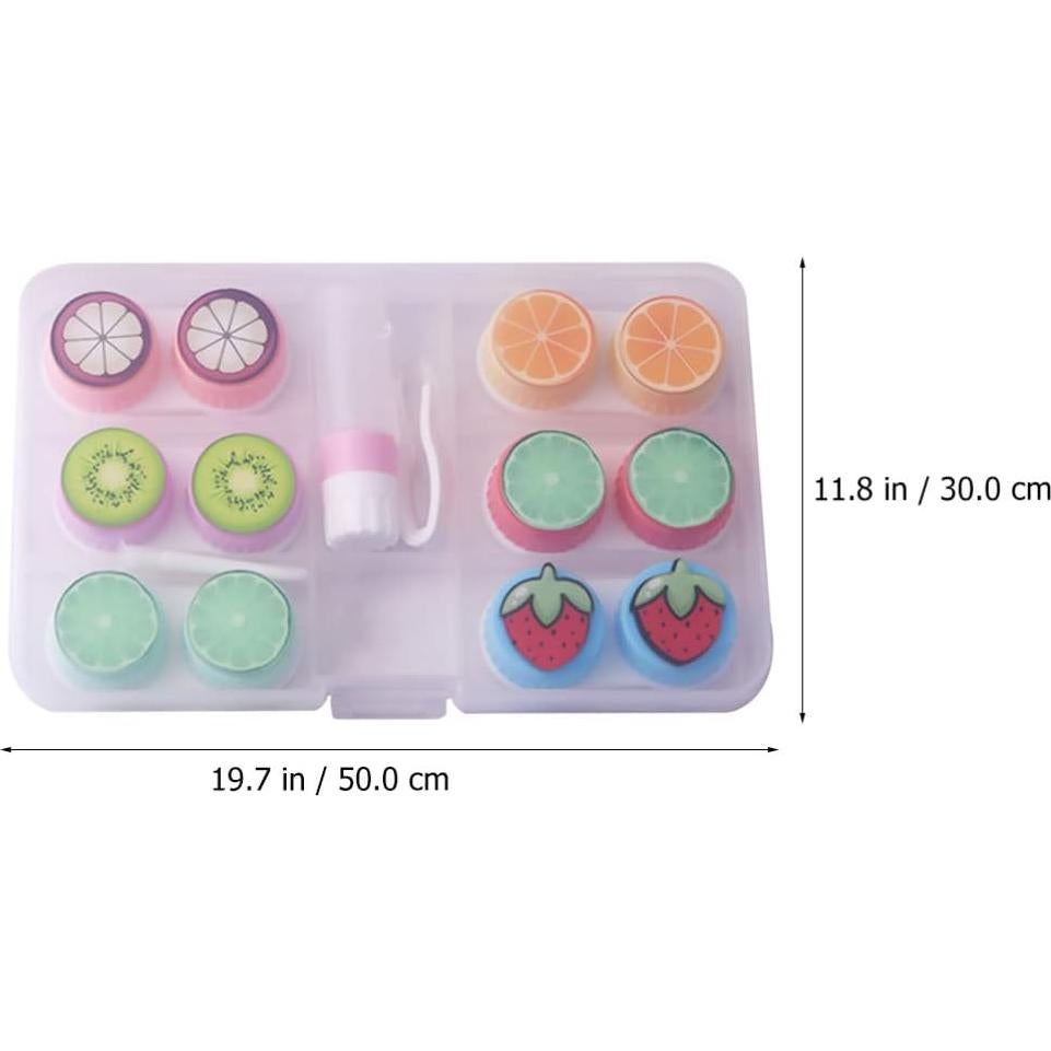 Estuche para Lentes de Contacto Healifty 6 Piezas Diseño Frutas