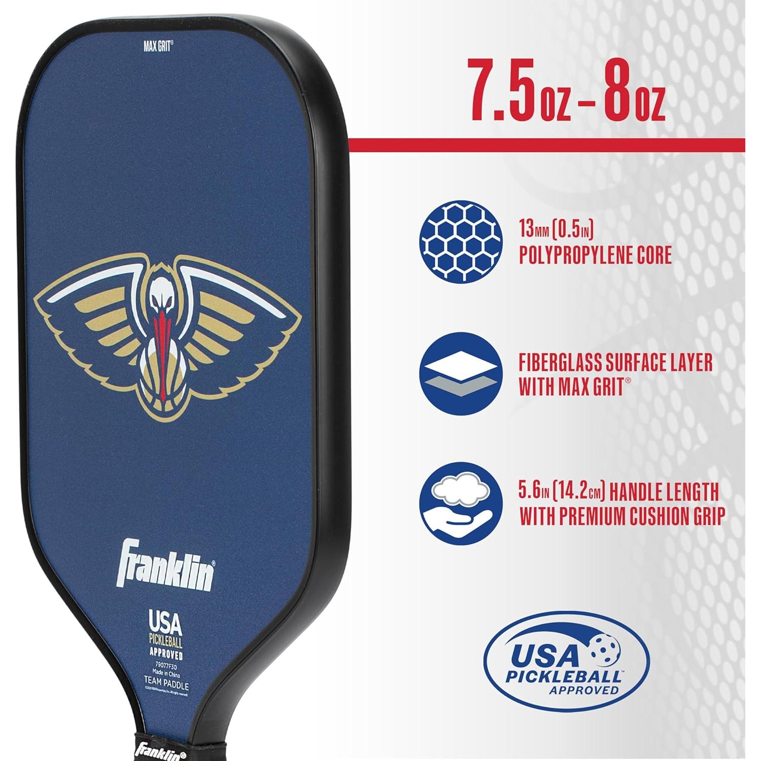 Pala de Pickleball Franklin Sports NBA New Orleans Pelicans 13mm