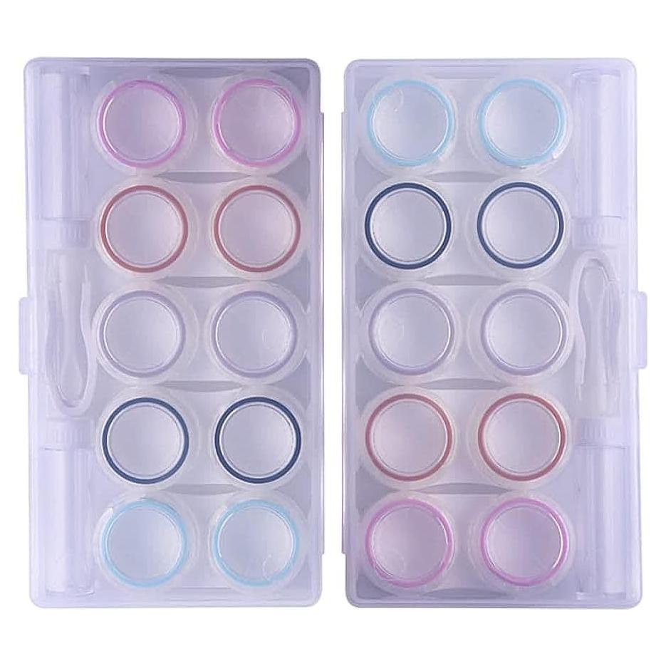 Estuche de Lentes de Contacto Transparente Powerfuler - 10 Piezas