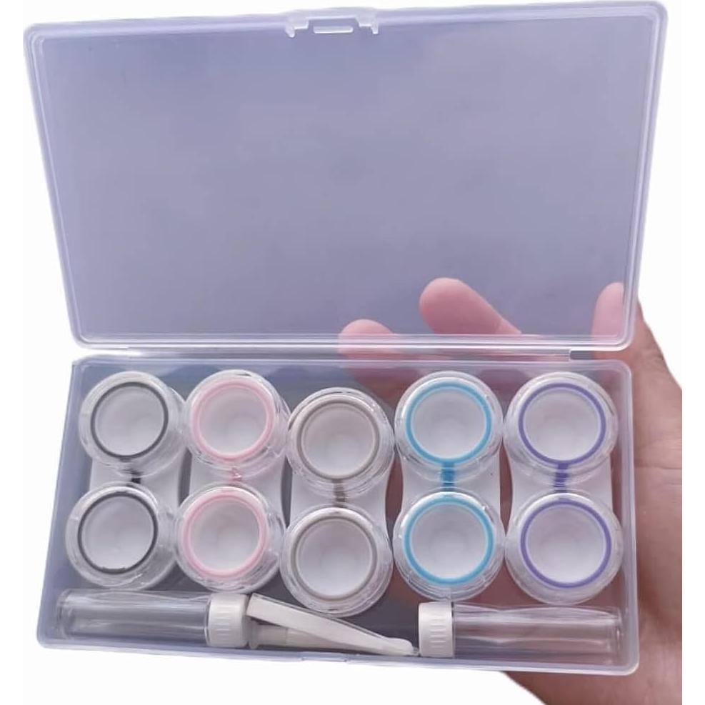 Estuche de Lentes de Contacto Transparente Powerfuler - 10 Piezas