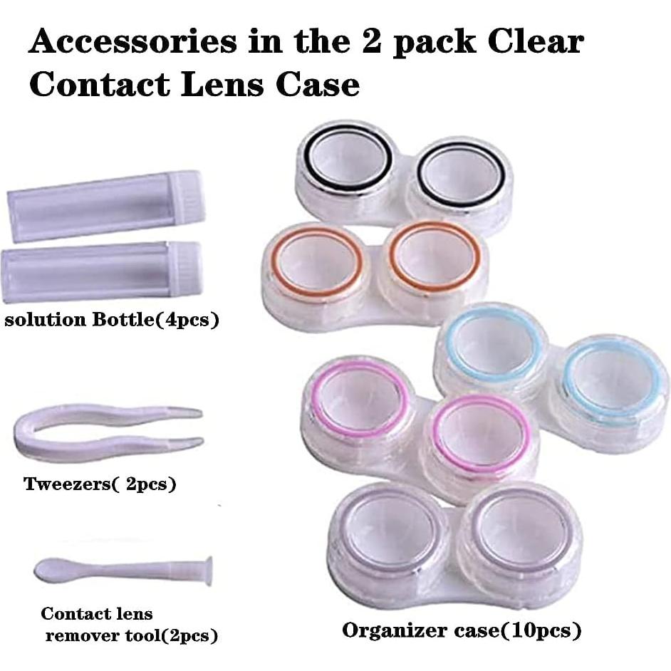 Estuche de Lentes de Contacto Transparente Powerfuler - 10 Piezas