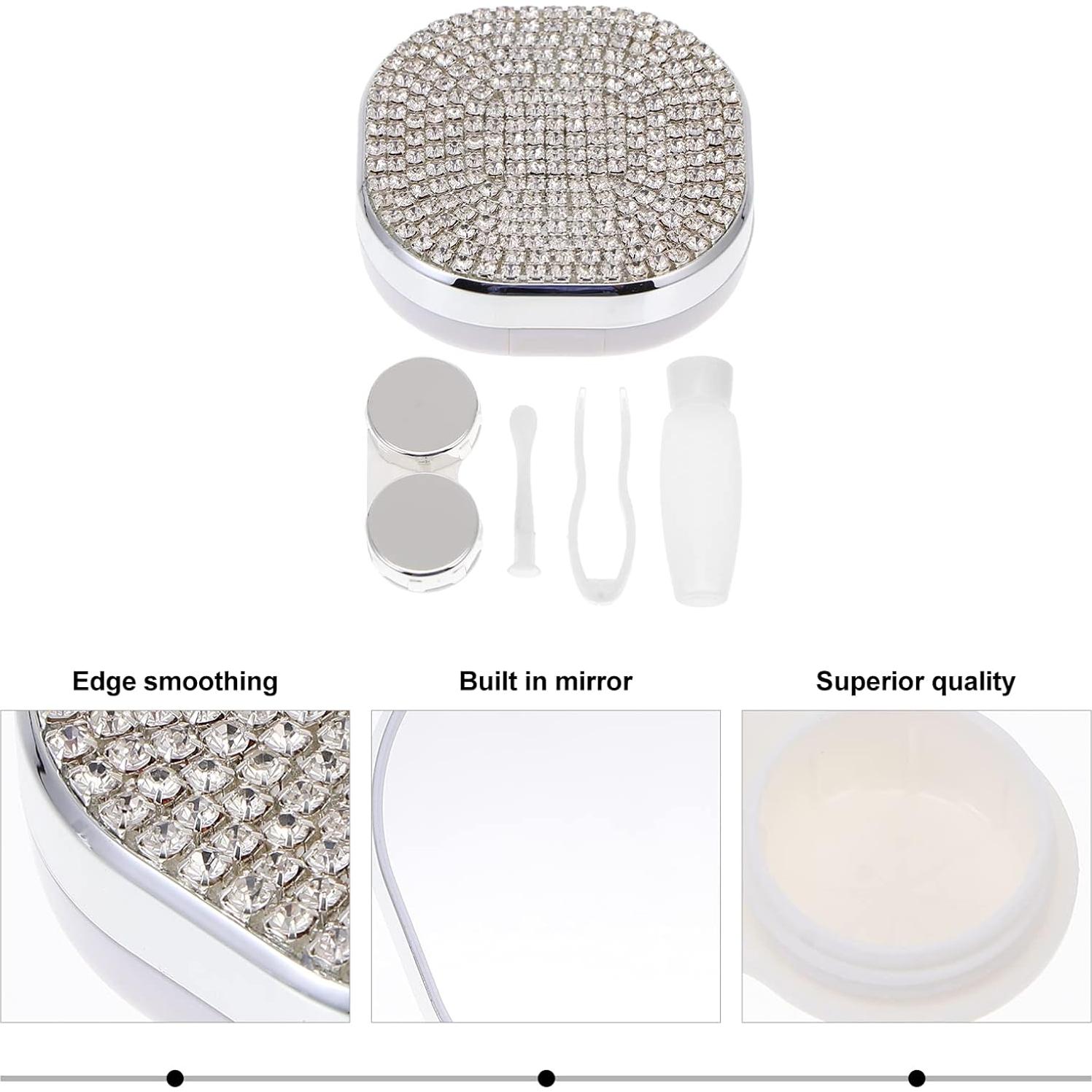 Estuche para Lentes de Contacto Healifty Kit de Viaje con Espejo