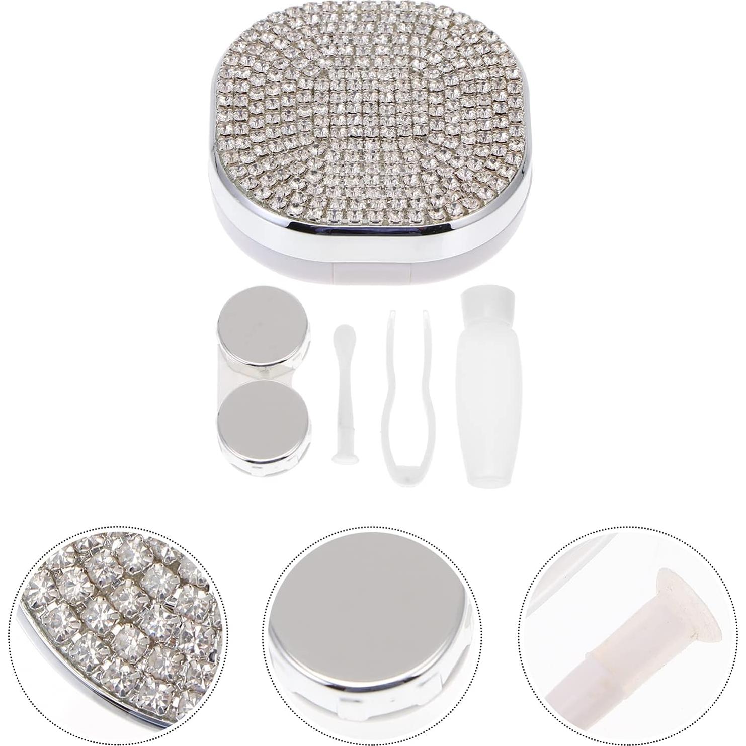 Estuche para Lentes de Contacto Healifty Kit de Viaje con Espejo