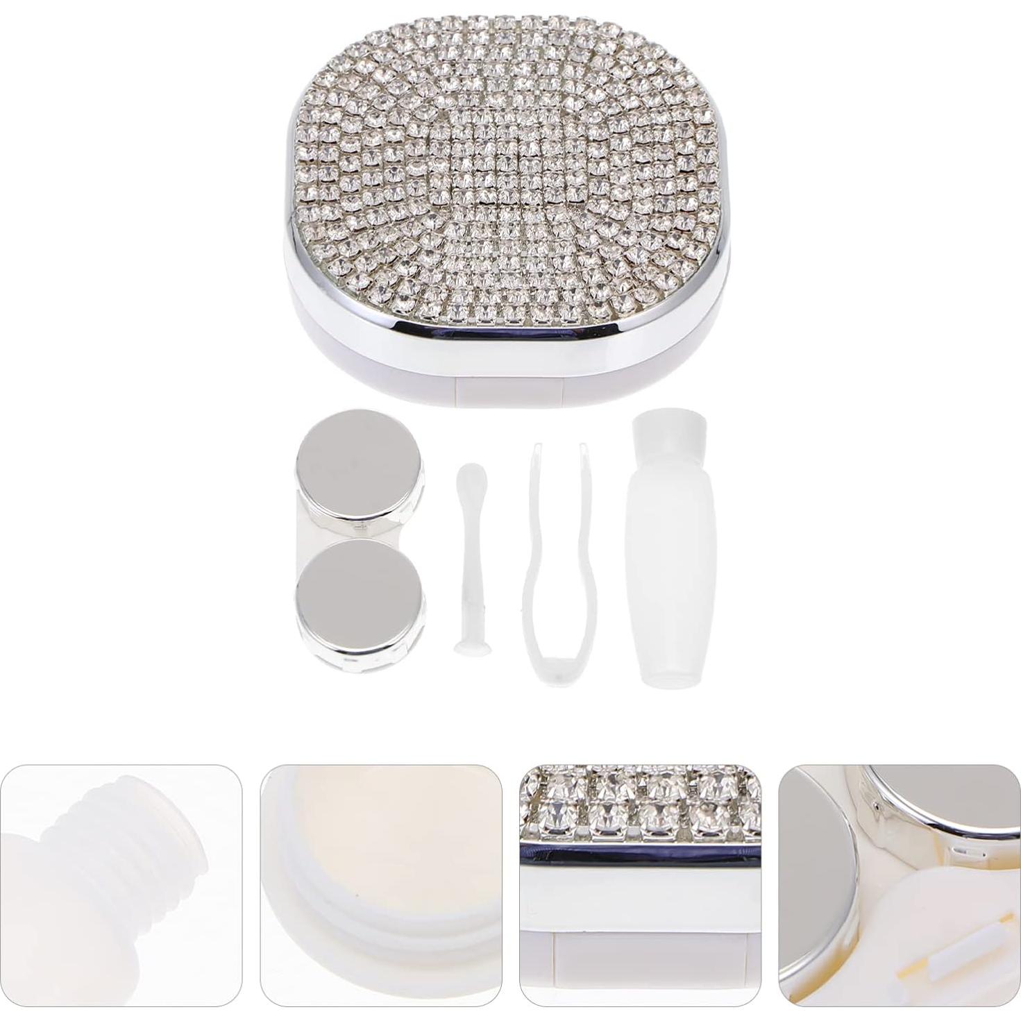 Estuche para Lentes de Contacto Healifty Kit de Viaje con Espejo