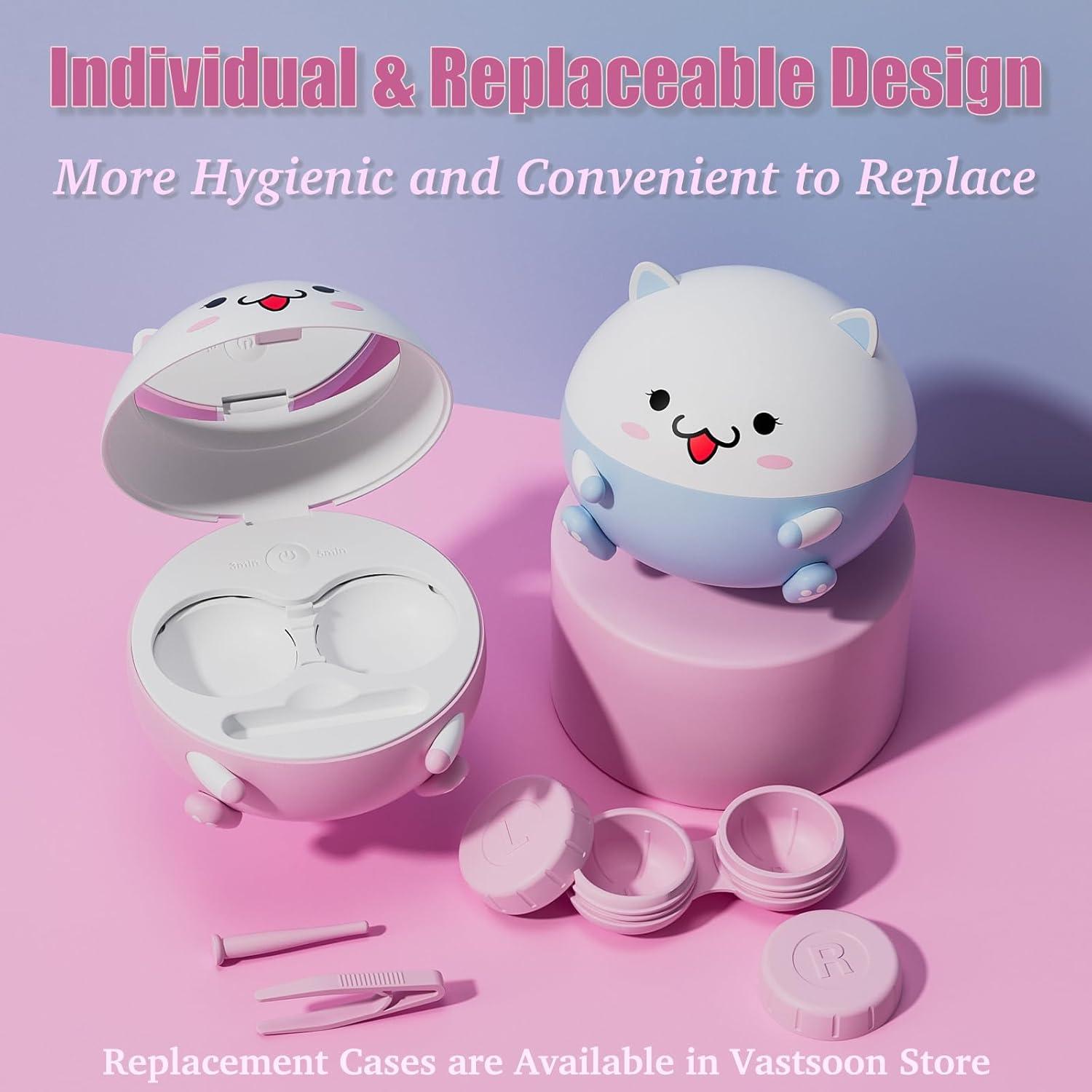 Limpia Lentes de Contacto Vastsoon Rosa Portátil 2 en 1