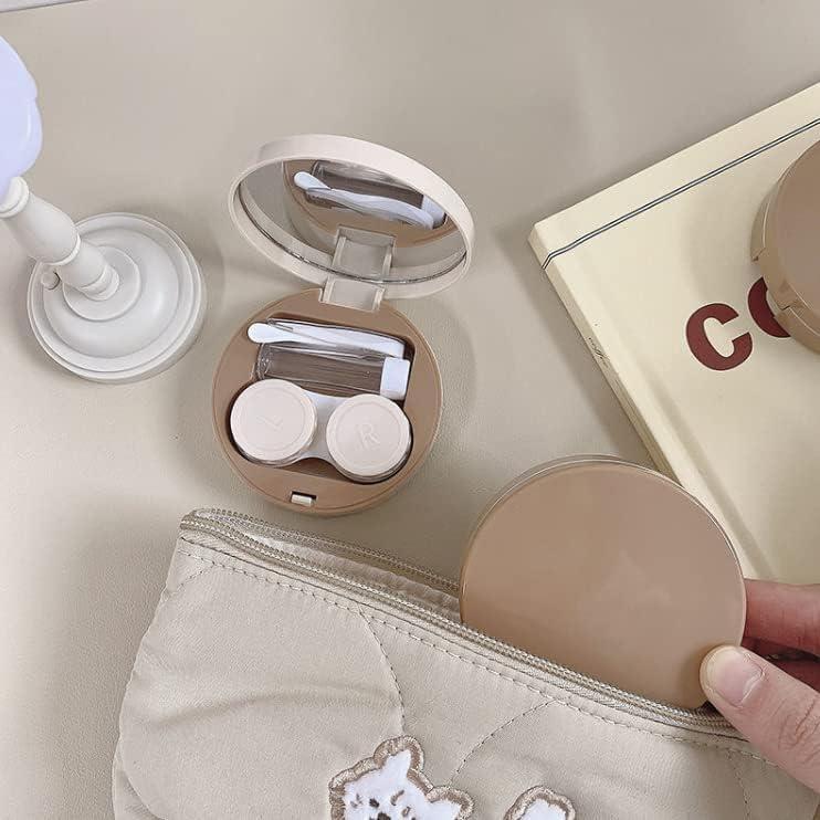 Estuche para Lentes de Contacto HLLMX 2 Pcs Blanco y Caqui