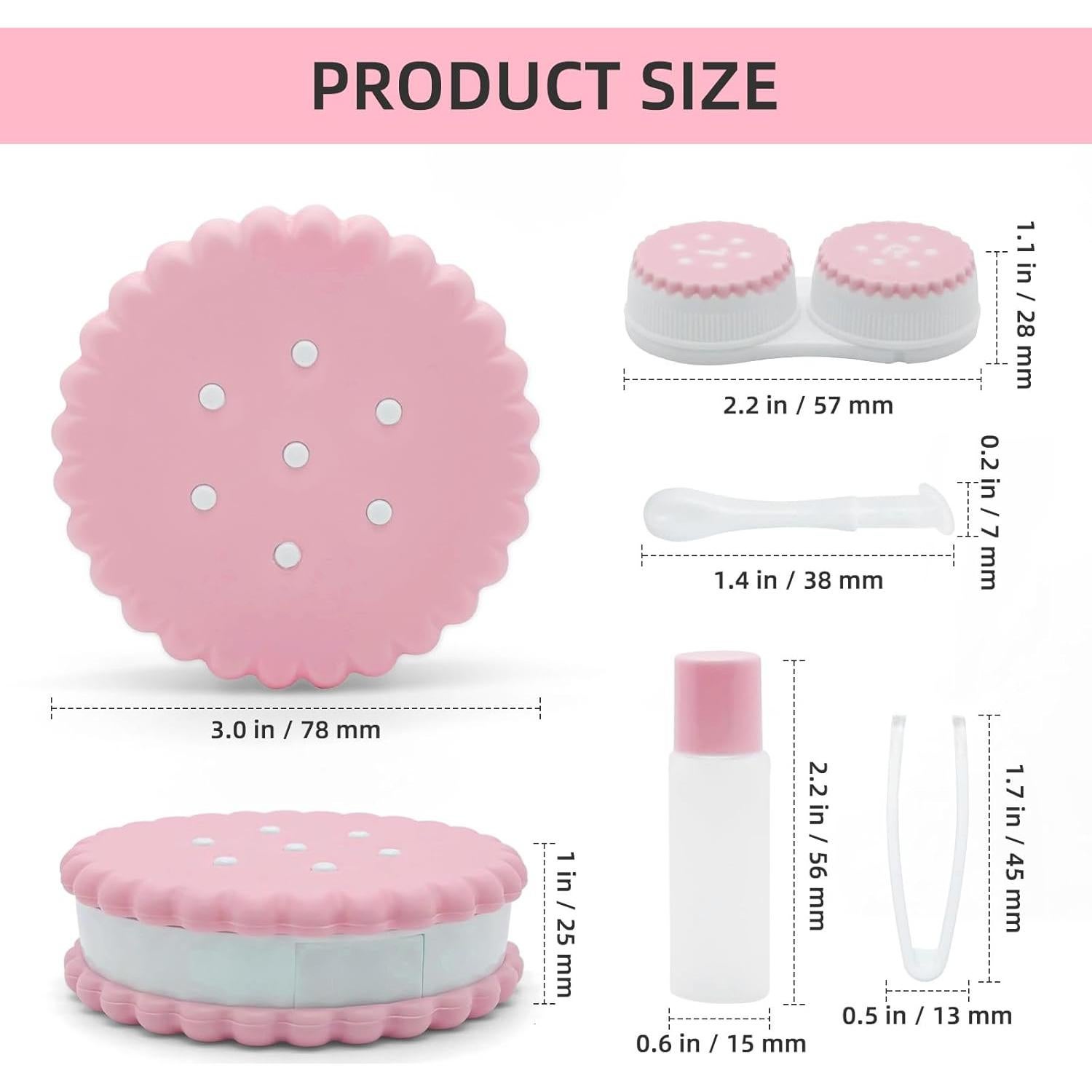 Estuche de Lentes de Contacto UpaClaire Rosa Compacto 7.6cm