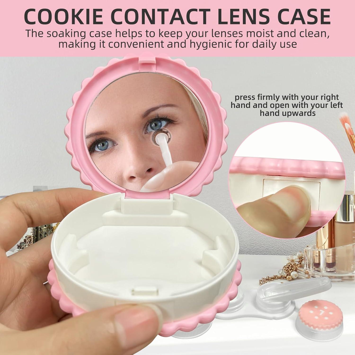 Estuche de Lentes de Contacto UpaClaire Rosa Compacto 7.6cm