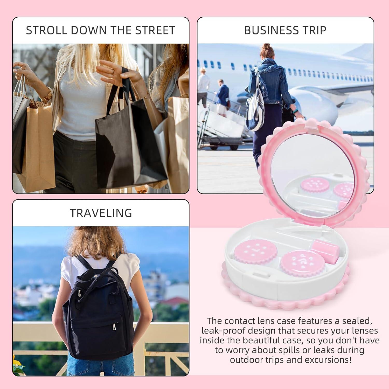 Estuche de Lentes de Contacto UpaClaire Rosa Compacto 7.6cm