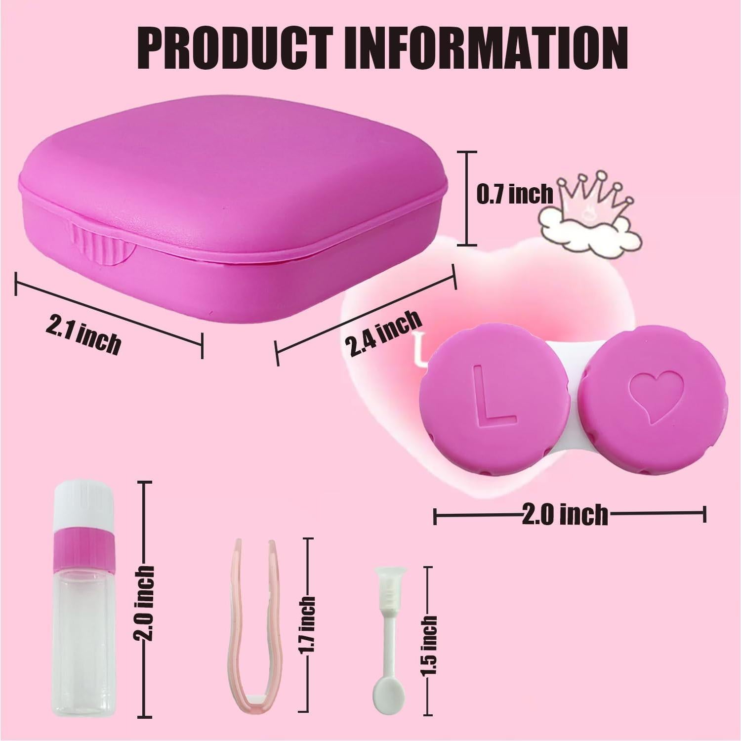 Estuche para Lentes de Contacto Paper Pig - 2 Piezas Rojo Rosa