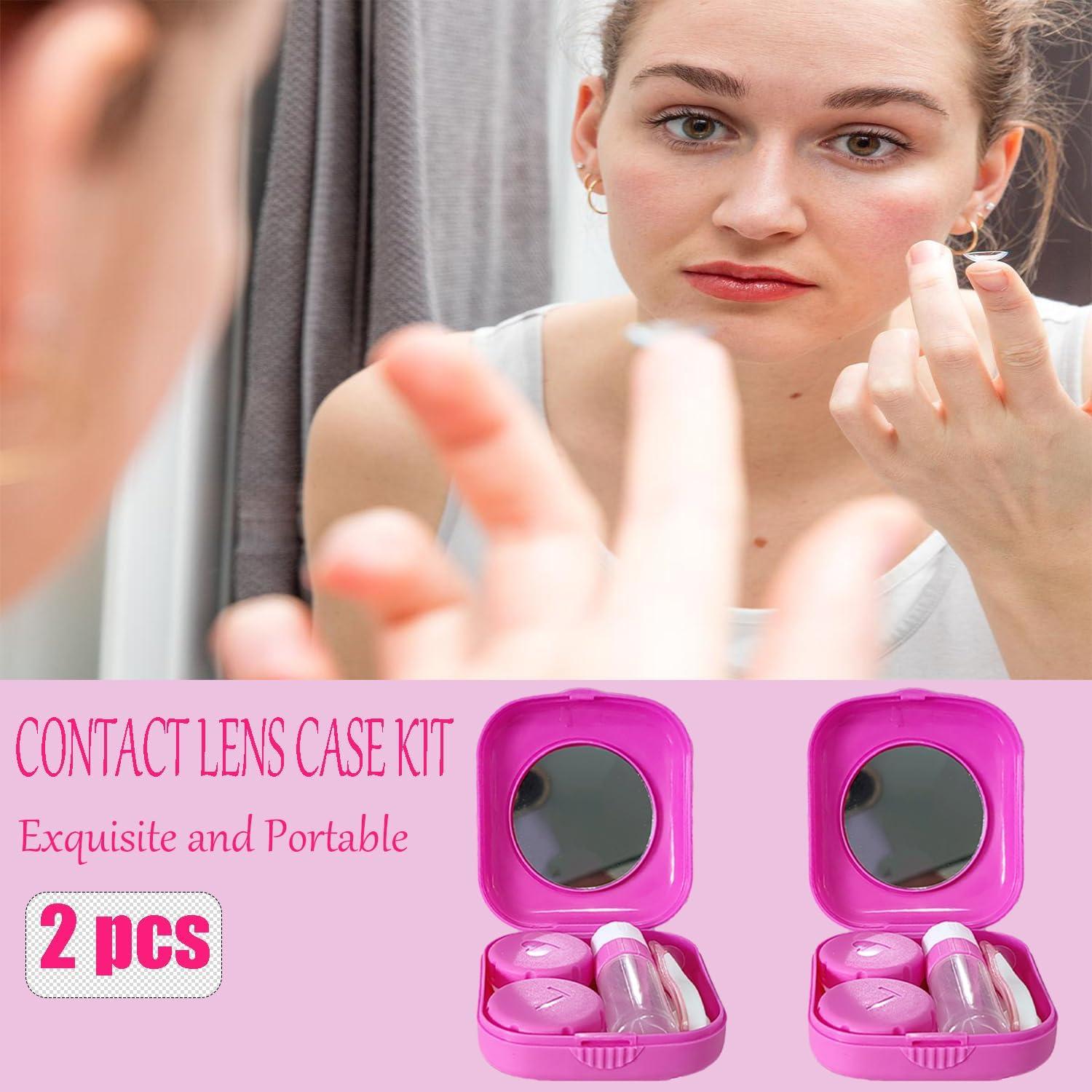 Estuche para Lentes de Contacto Paper Pig - 2 Piezas Rojo Rosa