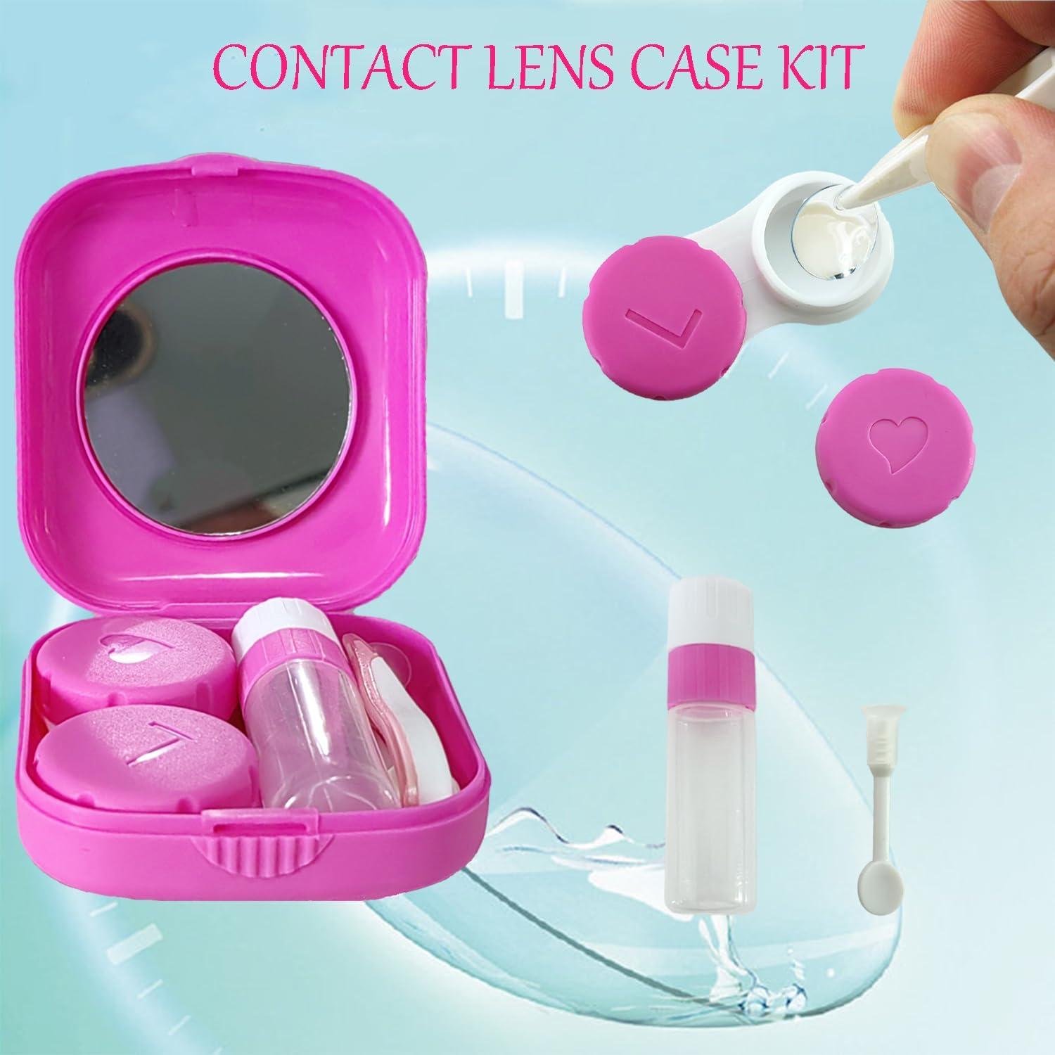 Estuche para Lentes de Contacto Paper Pig - 2 Piezas Rojo Rosa