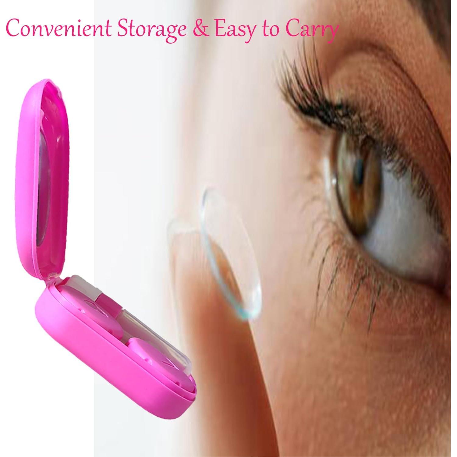 Estuche para Lentes de Contacto Paper Pig - 2 Piezas Rojo Rosa