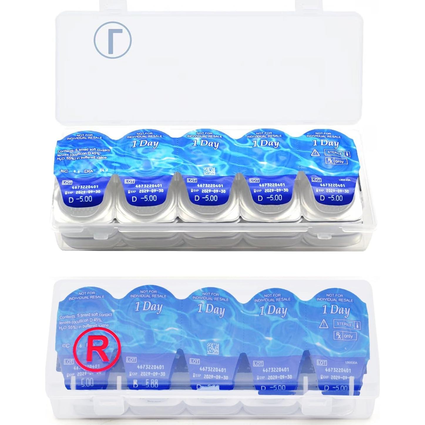 Estuche Organizador de Lentes de Contacto 2 Piezas 40 Lentes