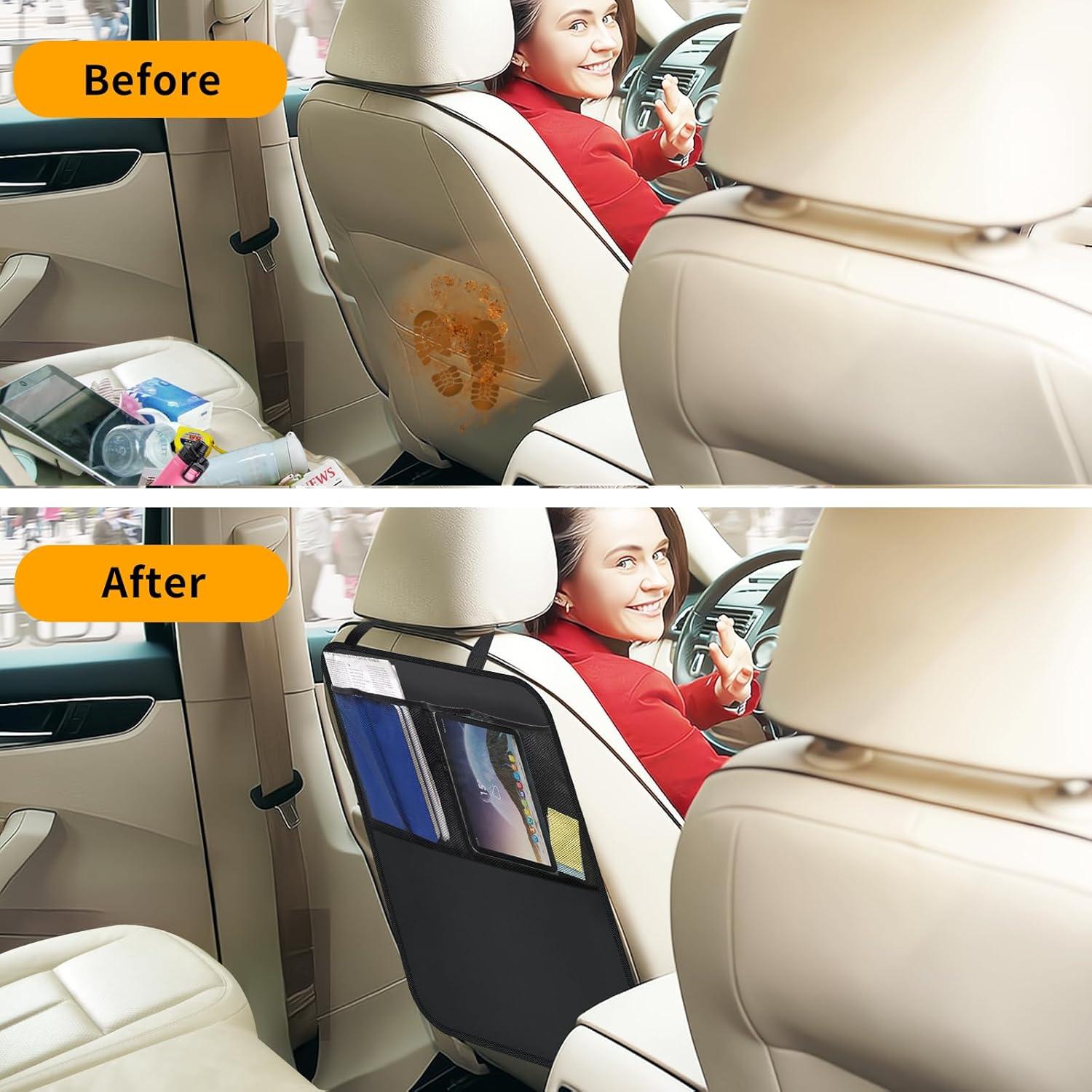 Mats de Patada Smiinky - Protectores de Asiento para Coche Negro