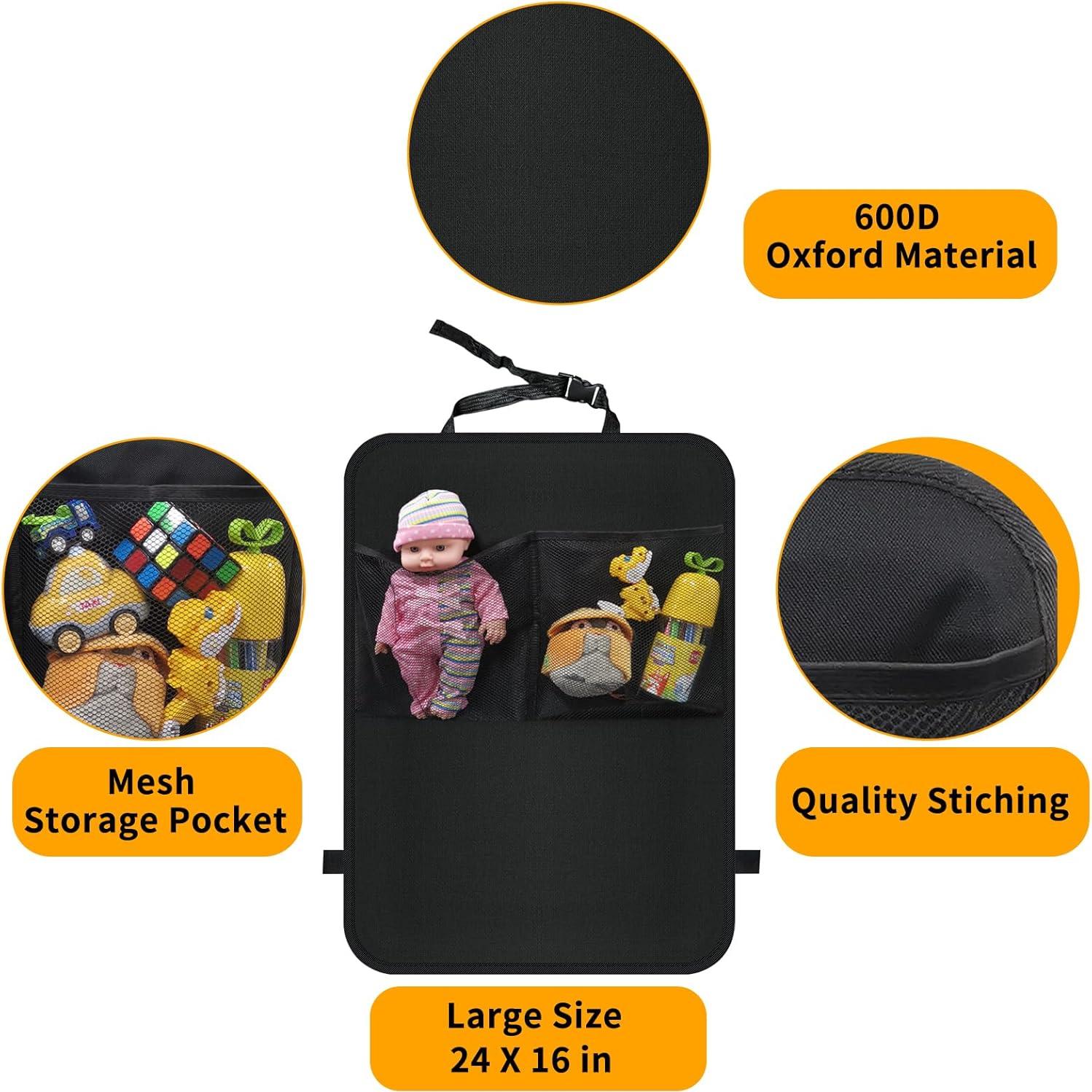 Mats de Patada Smiinky - Protectores de Asiento para Coche Negro