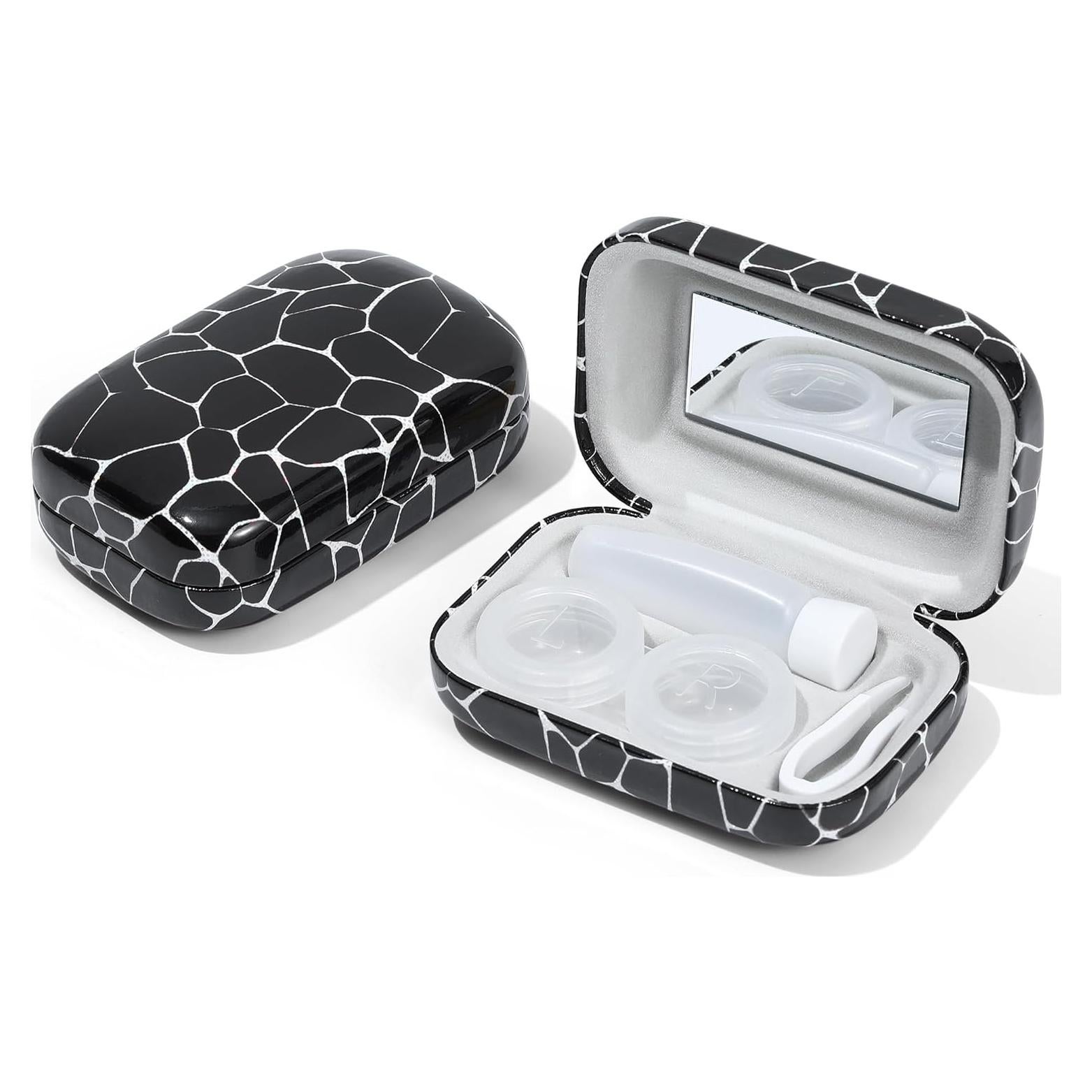 Estuche de Lentes de Contacto Muf Cocodrilo Negro - Kit de Viaje