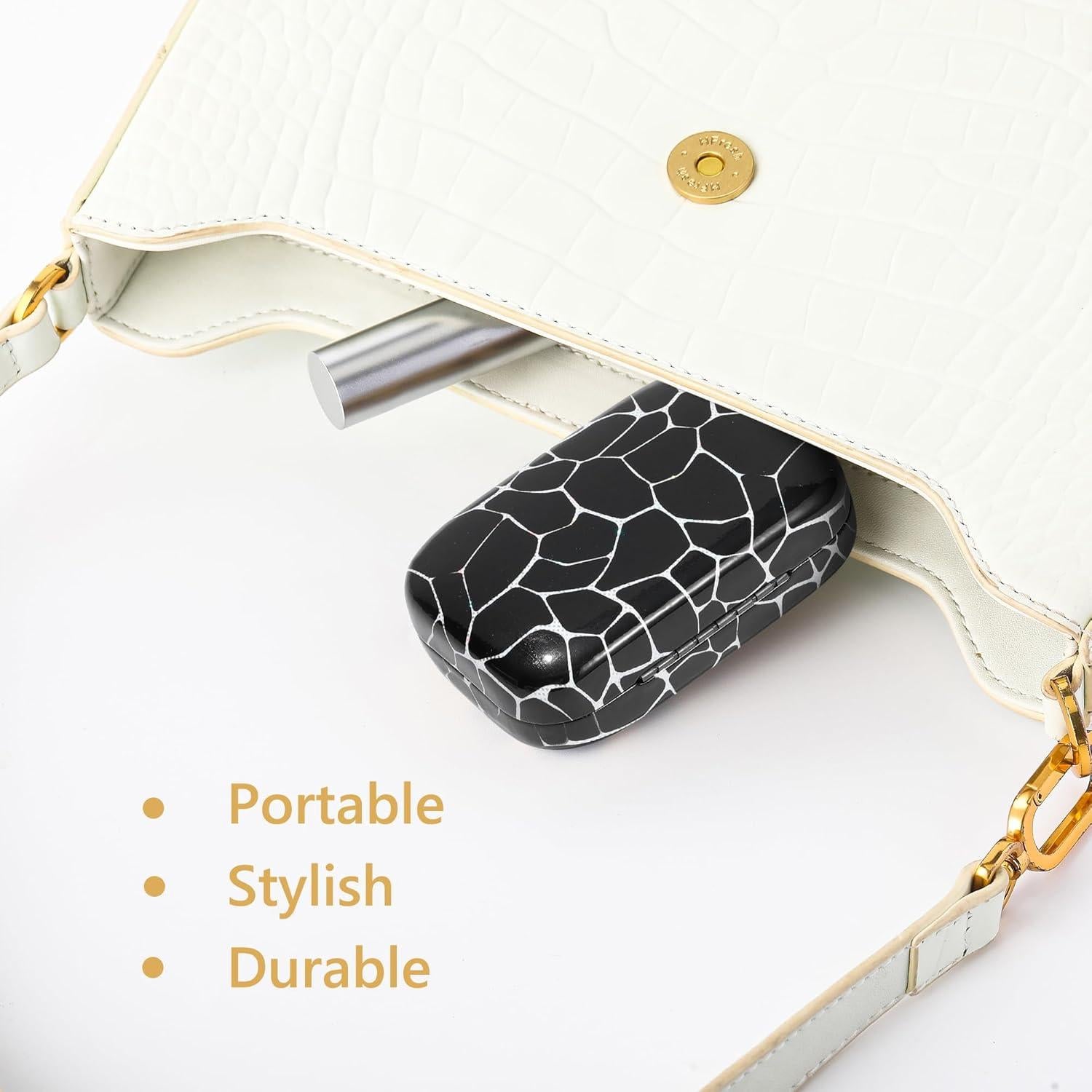 Estuche de Lentes de Contacto Muf Cocodrilo Negro - Kit de Viaje