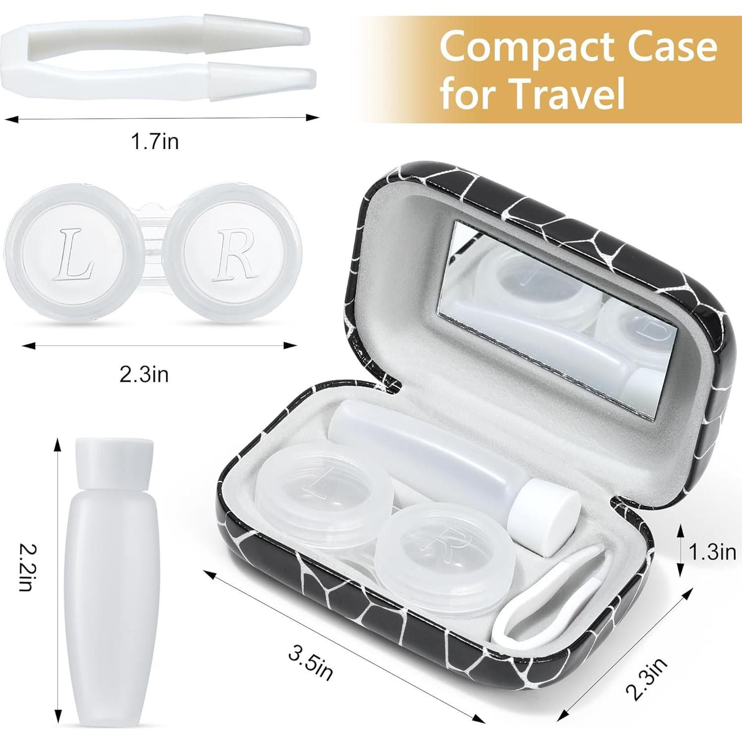 Estuche de Lentes de Contacto Muf Cocodrilo Negro - Kit de Viaje