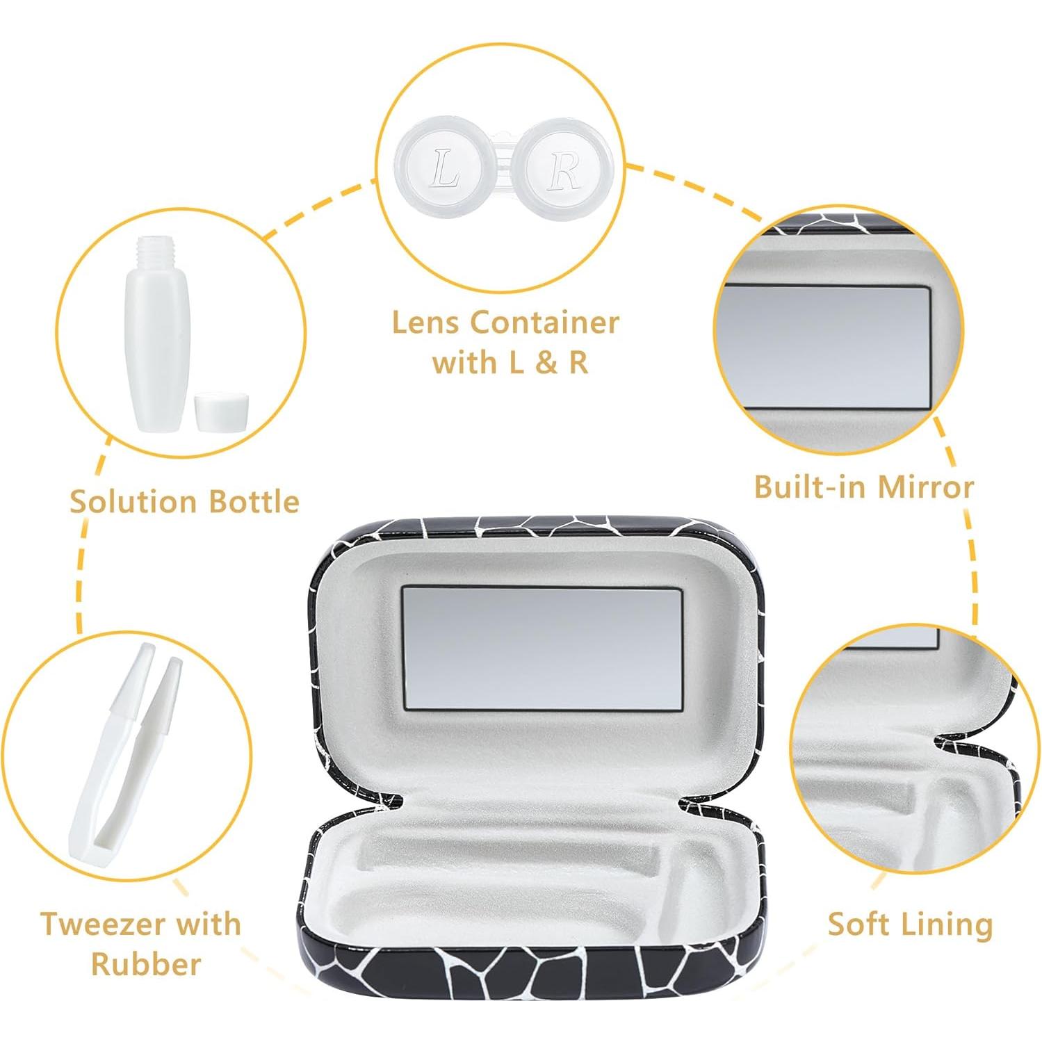 Estuche de Lentes de Contacto Muf Cocodrilo Negro - Kit de Viaje