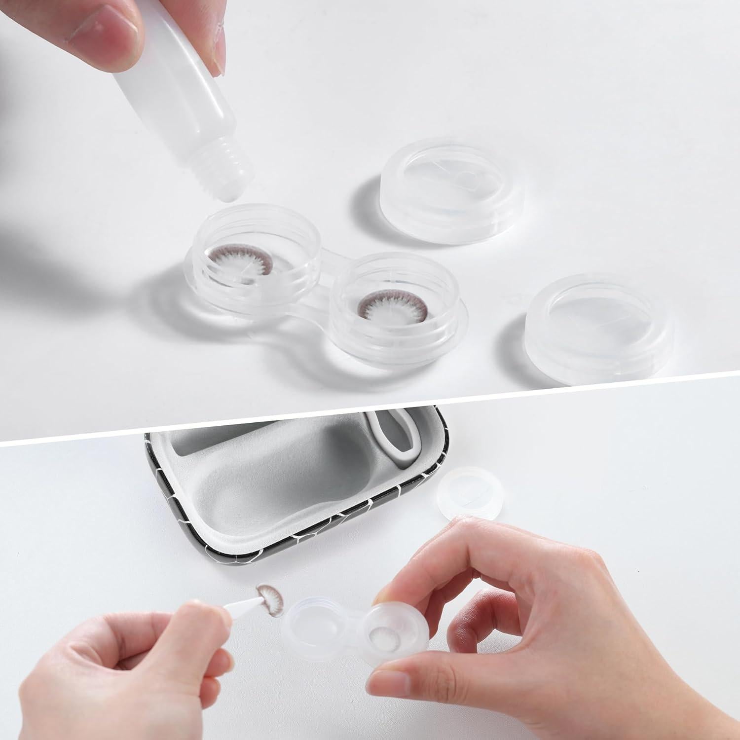 Estuche de Lentes de Contacto Muf Cocodrilo Negro - Kit de Viaje