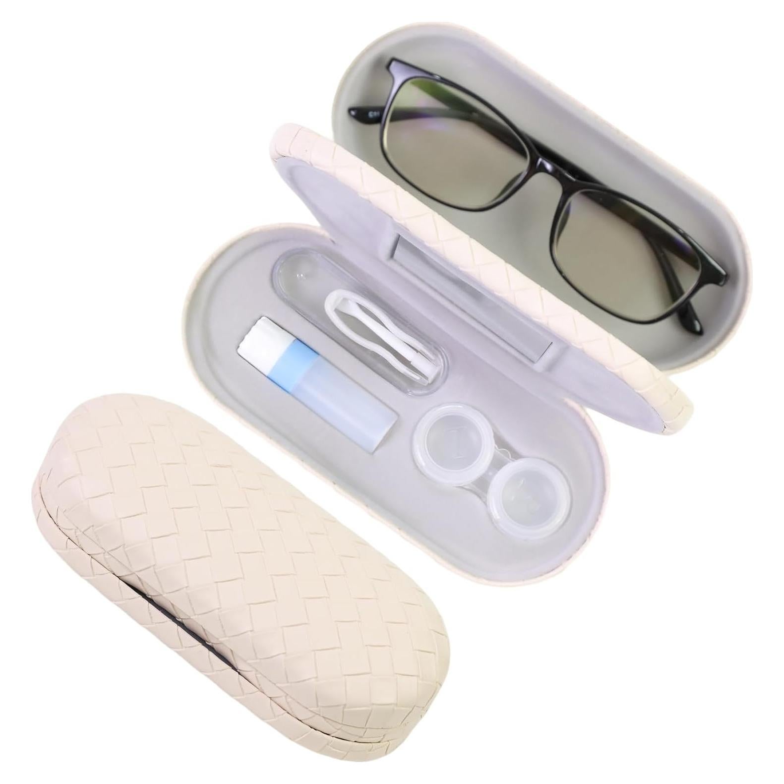 Estuche 2 en 1 para Lentes de Contacto y Gafas SCYJH Blanco