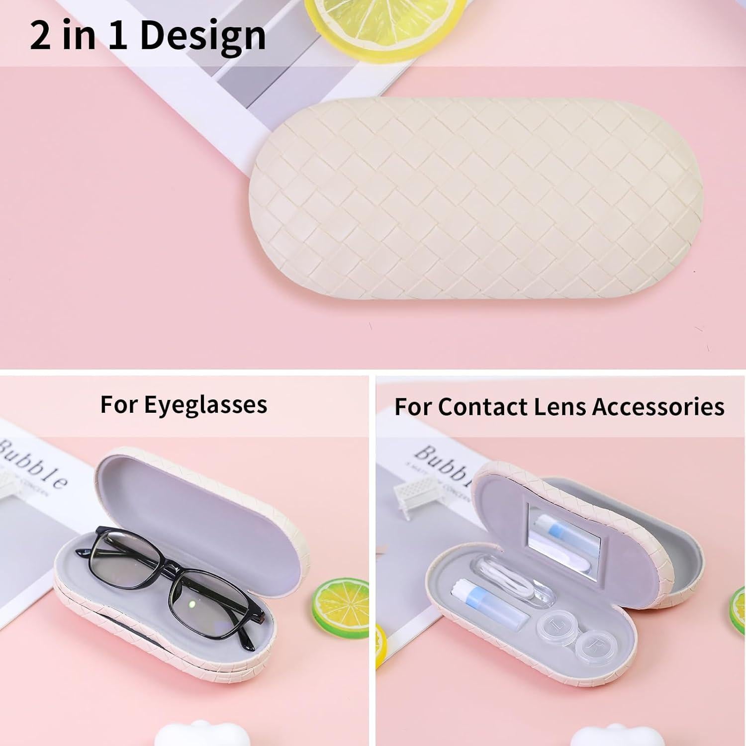 Estuche 2 en 1 para Lentes de Contacto y Gafas SCYJH Blanco