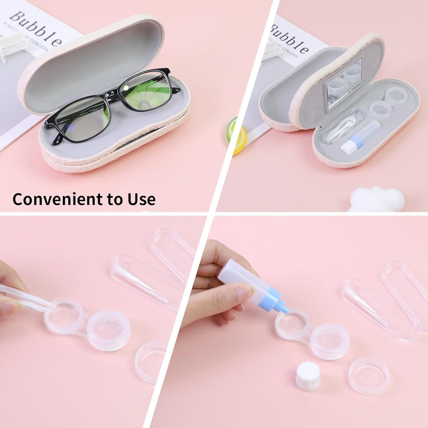 Estuche 2 en 1 para Lentes de Contacto y Gafas SCYJH Blanco