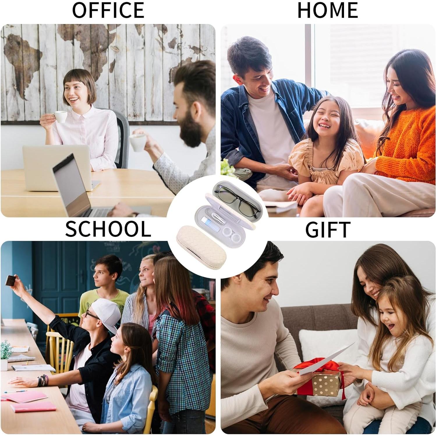 Estuche 2 en 1 para Lentes de Contacto y Gafas SCYJH Blanco